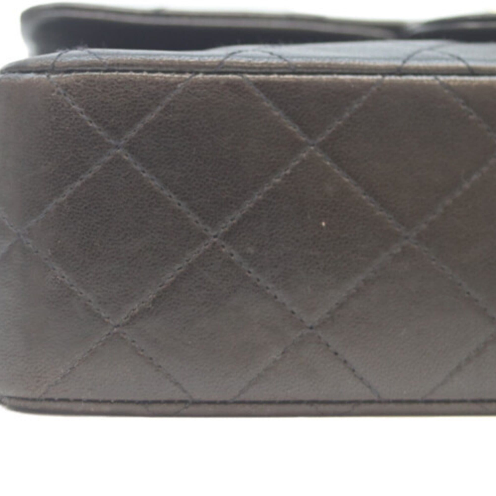 Chanel CHANEL A01113 Lambskin Double Flap Matelassé 23 Shoulder Bag, Black with Gold Hardware, Women's Size ONE SIZE - 7 Thumbnail