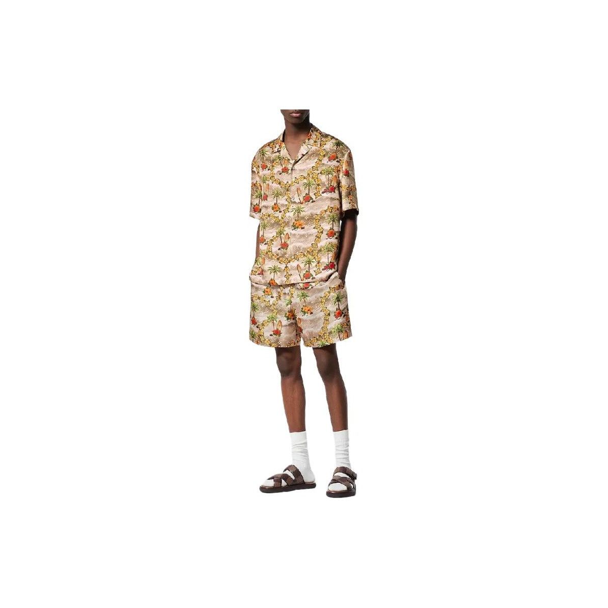 Louis Vuitton Louis Vuitton Tropical Print Short Sleeve Shirt Size L Size US L / EU 52-54 / 3 - 6 Thumbnail