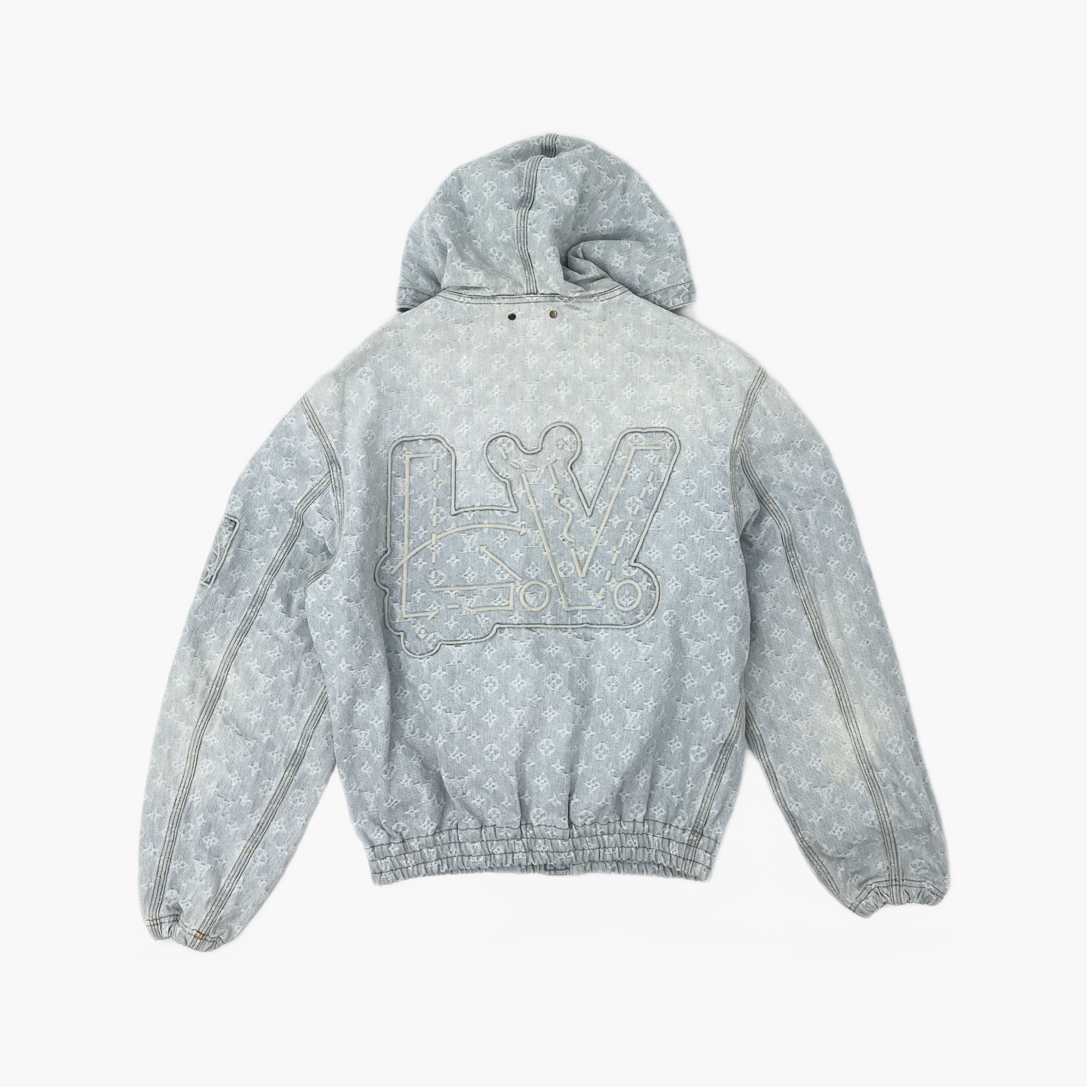 Louis Vuitton Louis Vuitton x NBA Monogram Denim Hoodie Jacket M Size US M / EU 48-50 / 2 - 2 Thumbnail