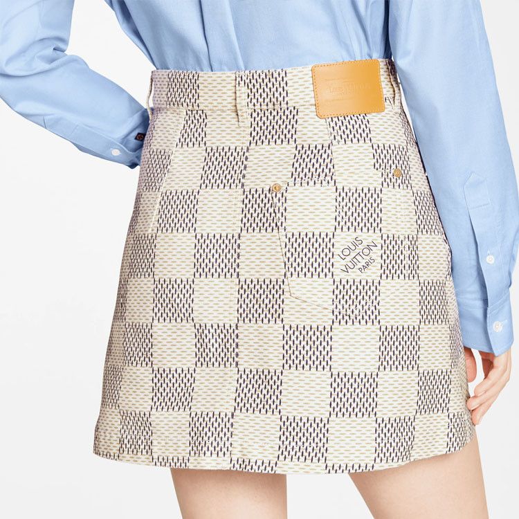 Louis Vuitton Louis Vuitton Damier Cotton Mini Skirt Size 36 Size 26" / US 2 / IT 38 - 9 Thumbnail