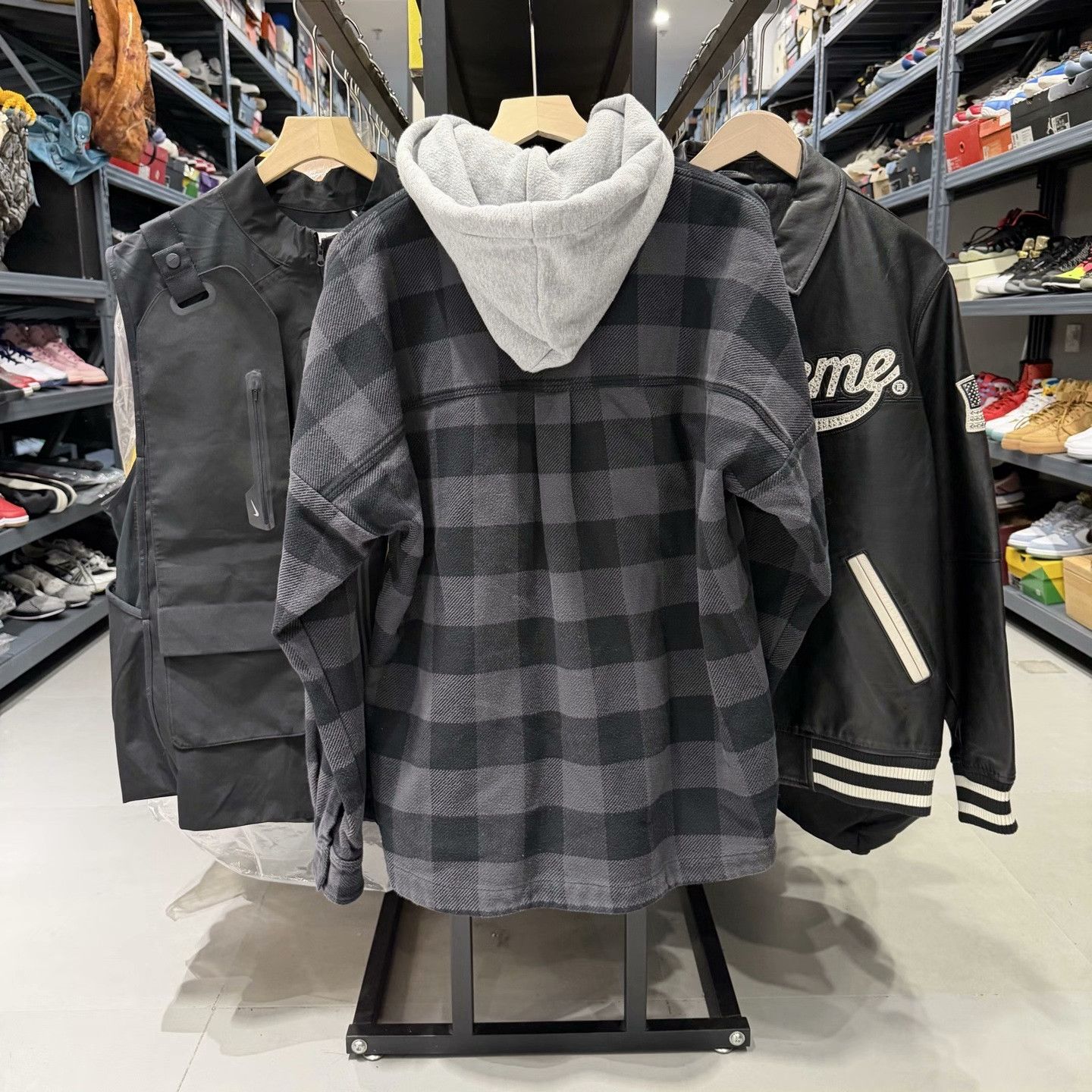 Palm Angels Palm Angels Plaid Hooded Shirt Size M Size US M / EU 48-50 / 2 - 3 Thumbnail