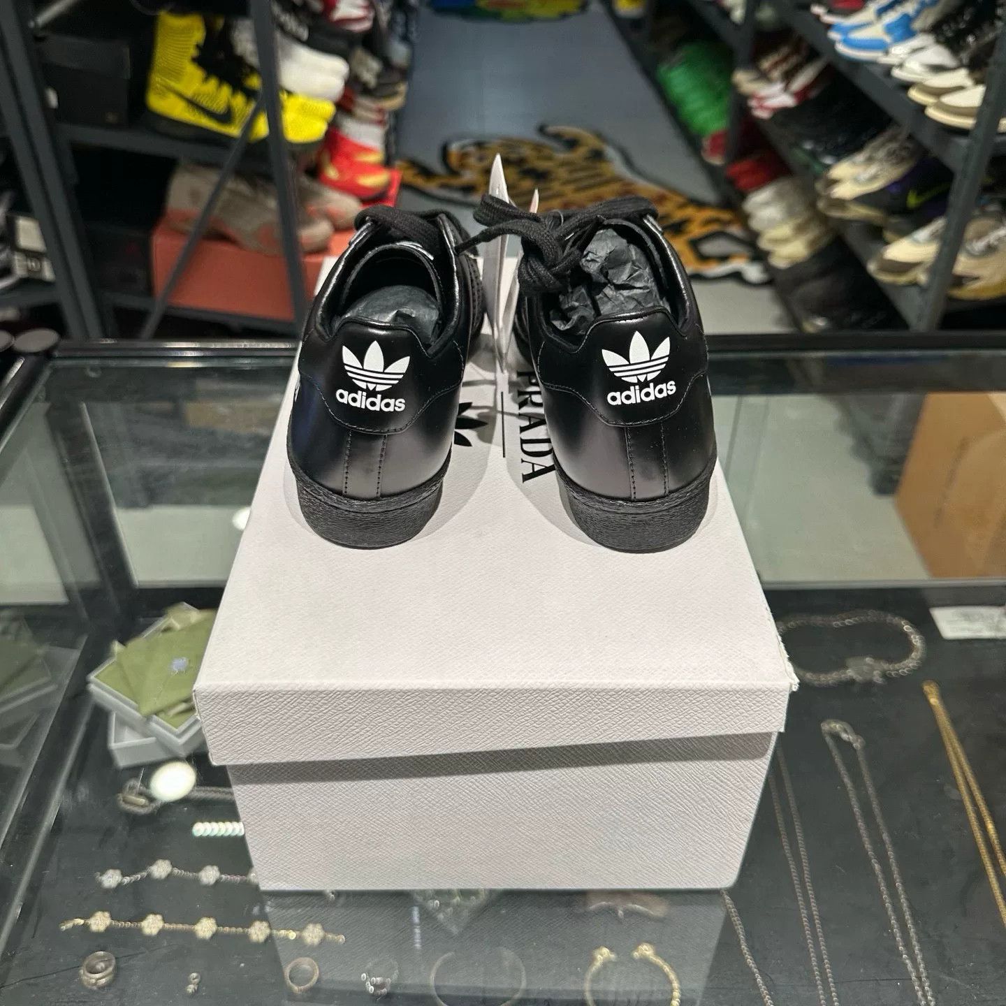 Adidas Prada x Adidas Superstar Black Sneakers Size 5 Size US 5 / EU 37 - 4 Thumbnail