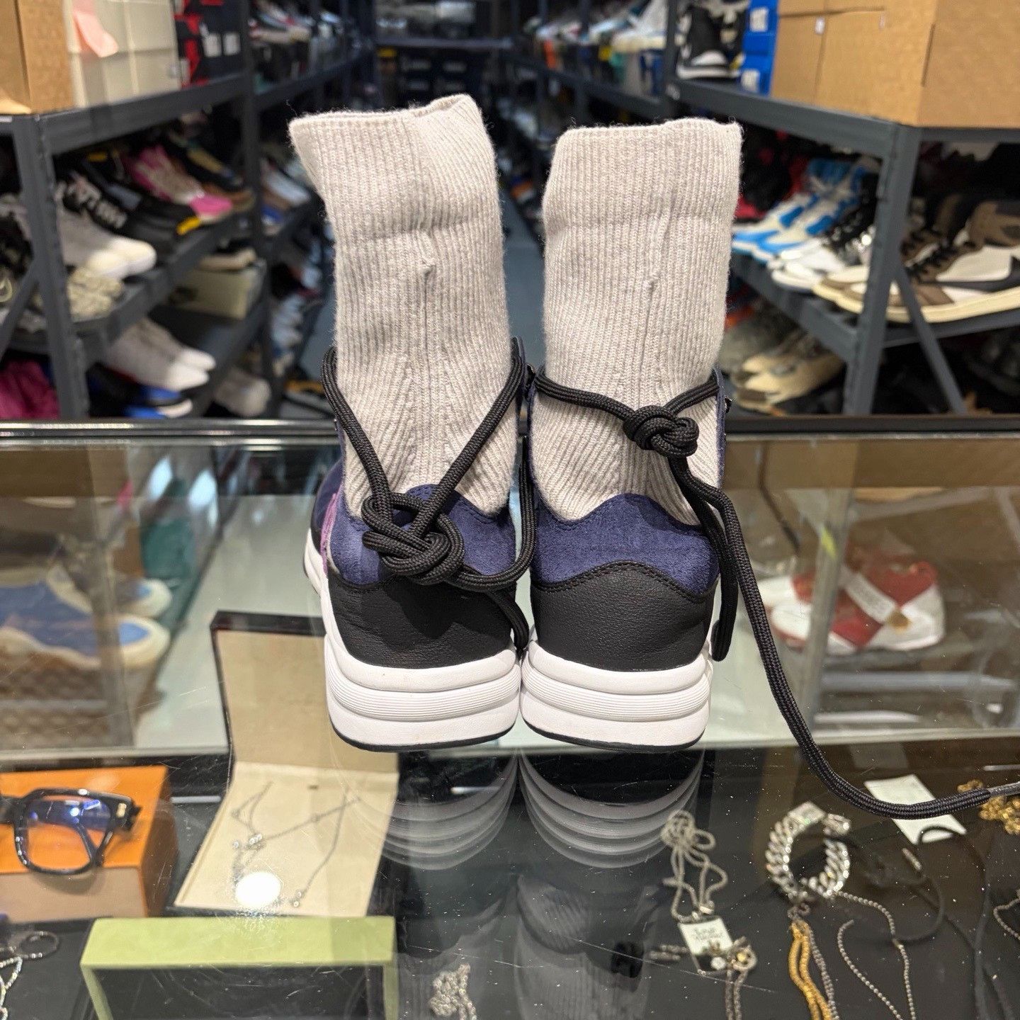 Chanel Chanel Blue Suede Hiking Sock Sneakers Size 35 Size US 4 / IT 34 - 4 Thumbnail