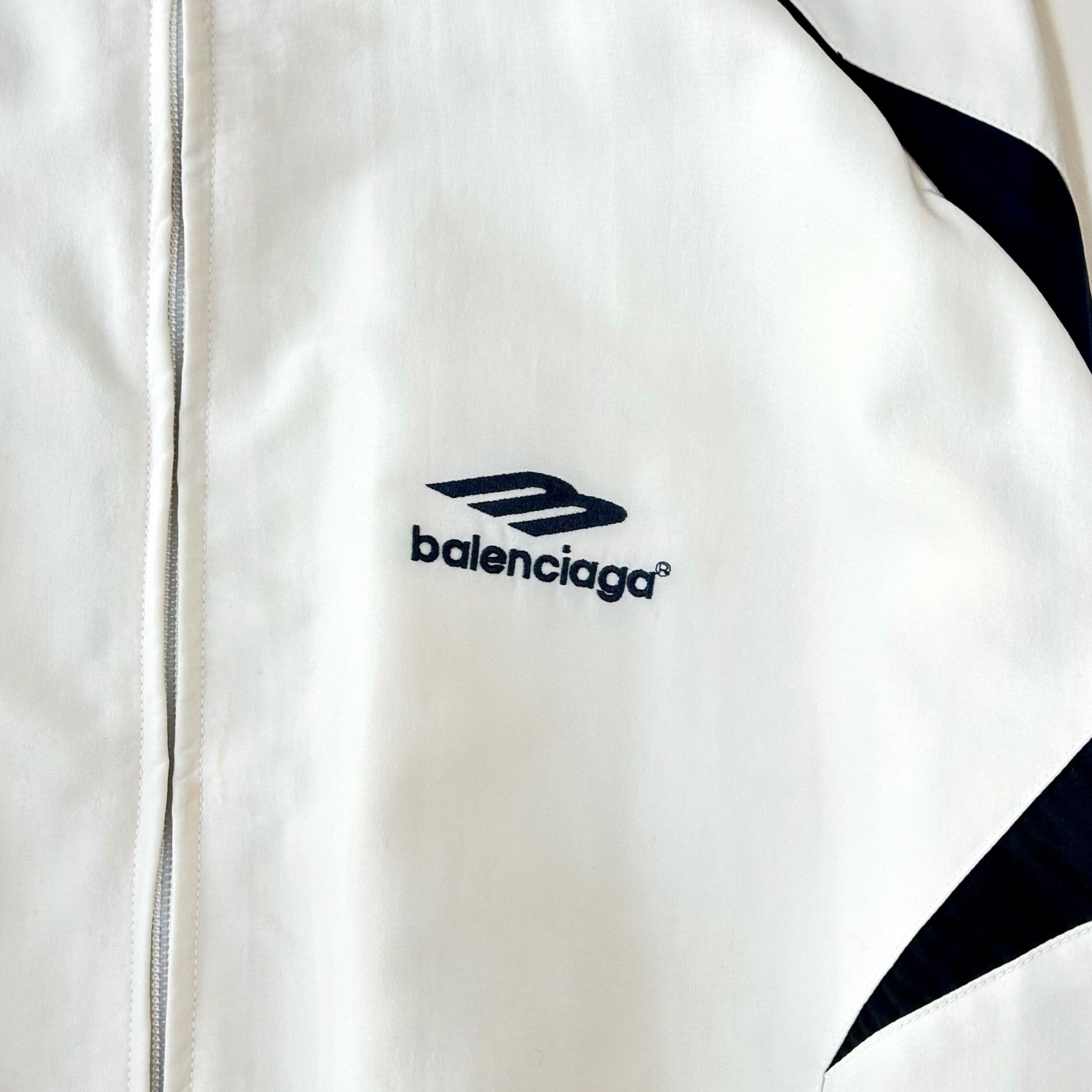 Balenciaga 3B Sports Icon Track Jacket Cream Blue Size US XXS / EU 40 - 3 Thumbnail