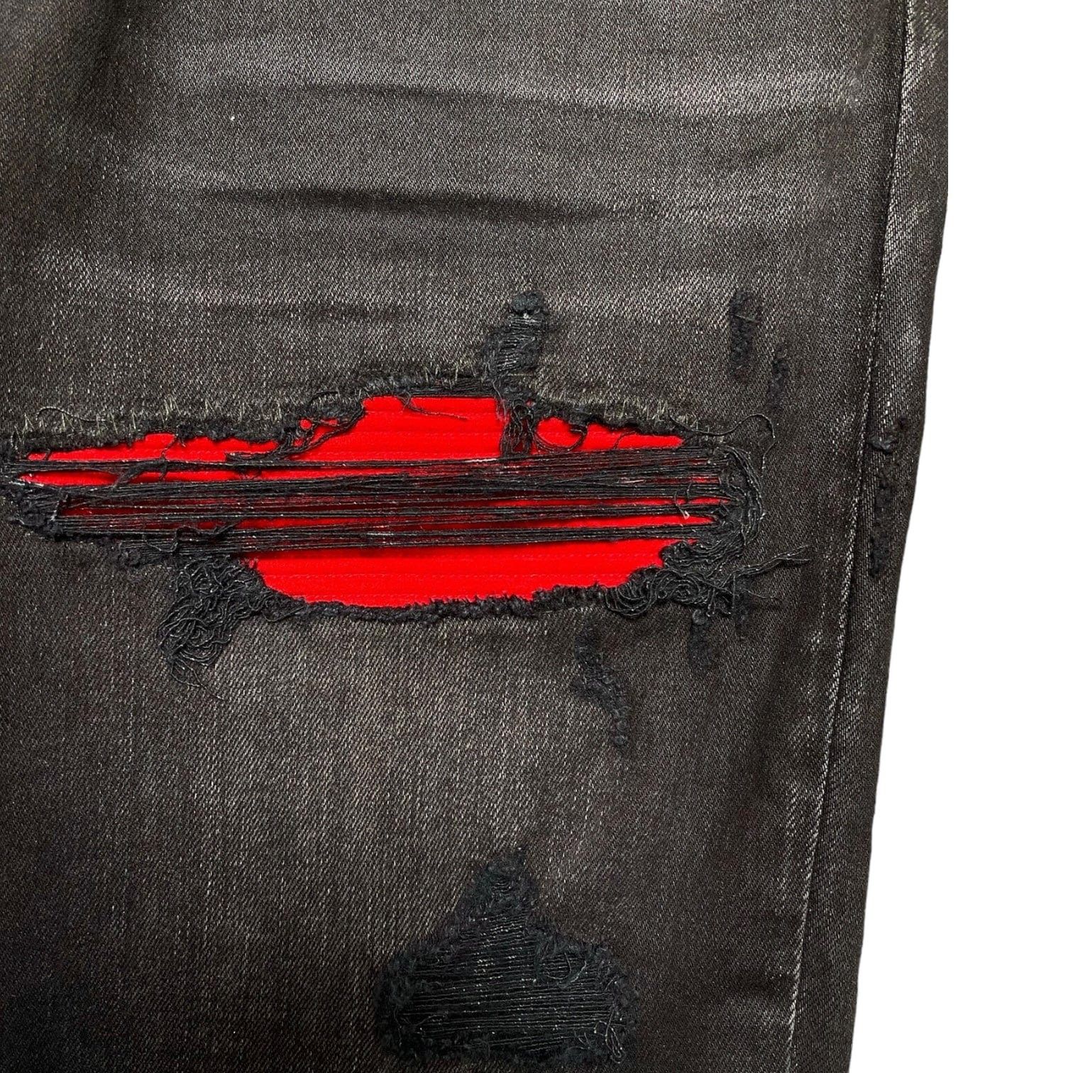 Amiri Amiri MX1 Ultra Suede Patch Jeans Aged Black Red Size US 38 / EU 54 - 3 Thumbnail