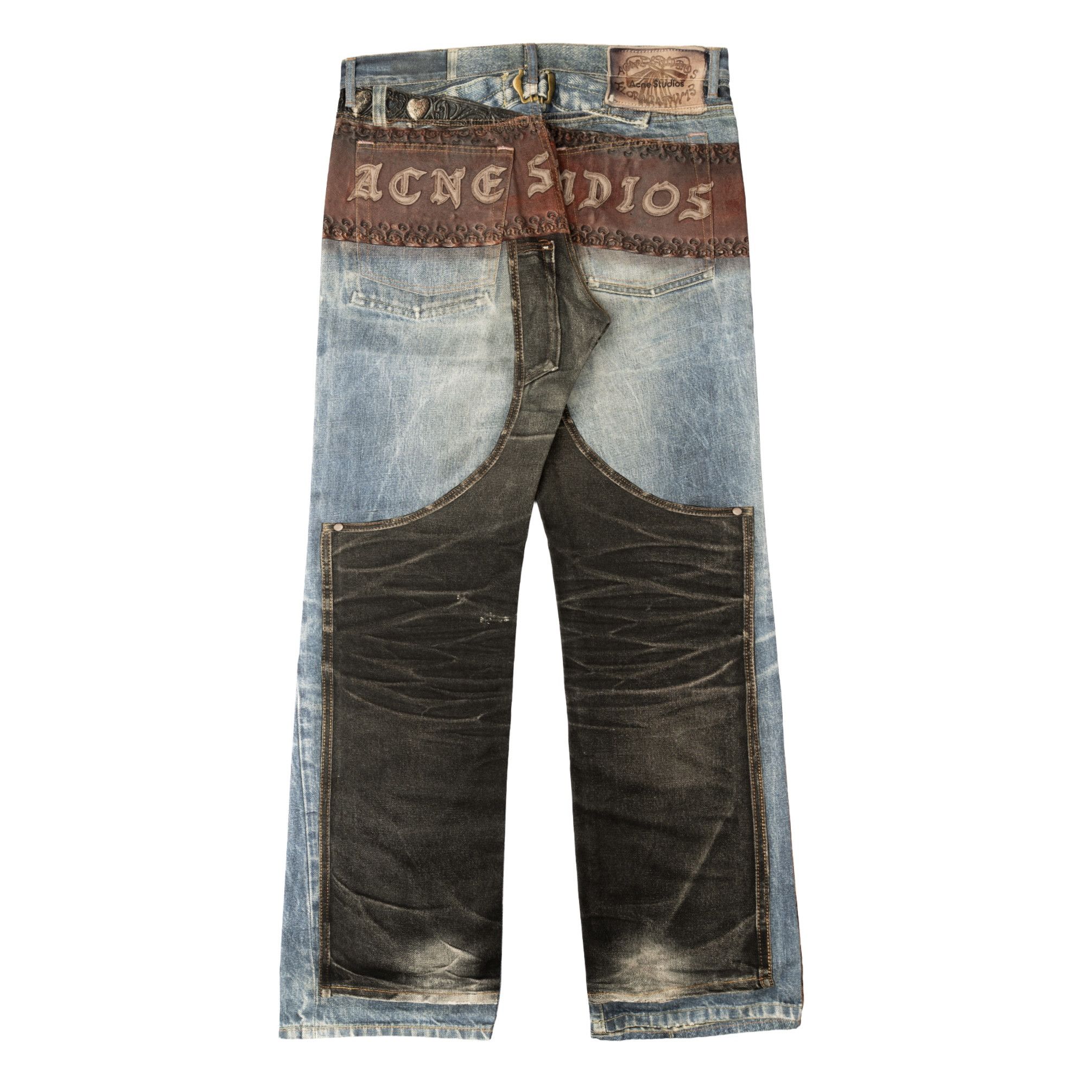Acne Studios Tromp L'oeil Cowboy Printed Jeans Indigo Multi Size US 44 / EU 60 - 2 Thumbnail