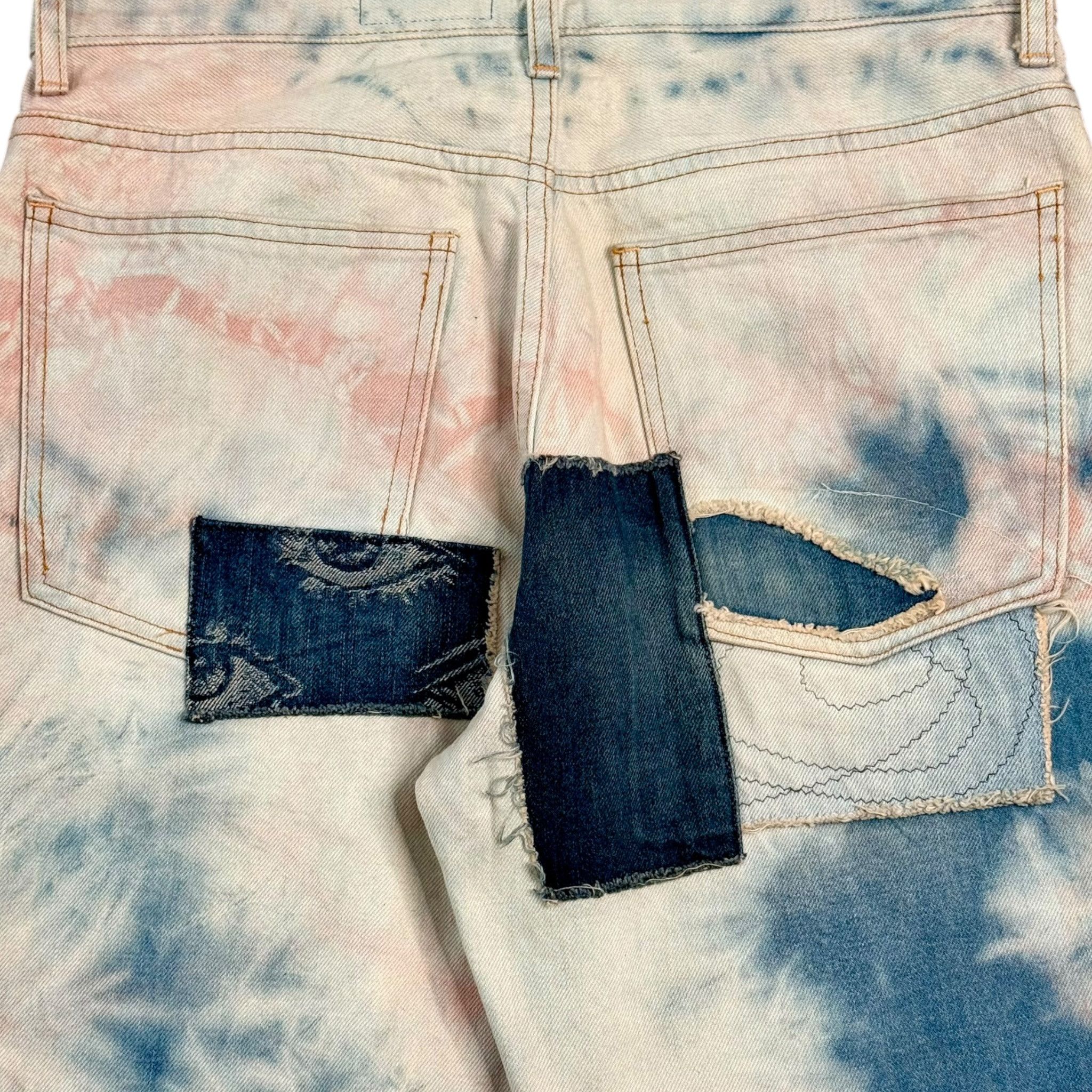 Kapital Crazy Dixie Repair Flared Jeans Tie Dye Indigo Multi Size US 32 / EU 48 - 4 Thumbnail