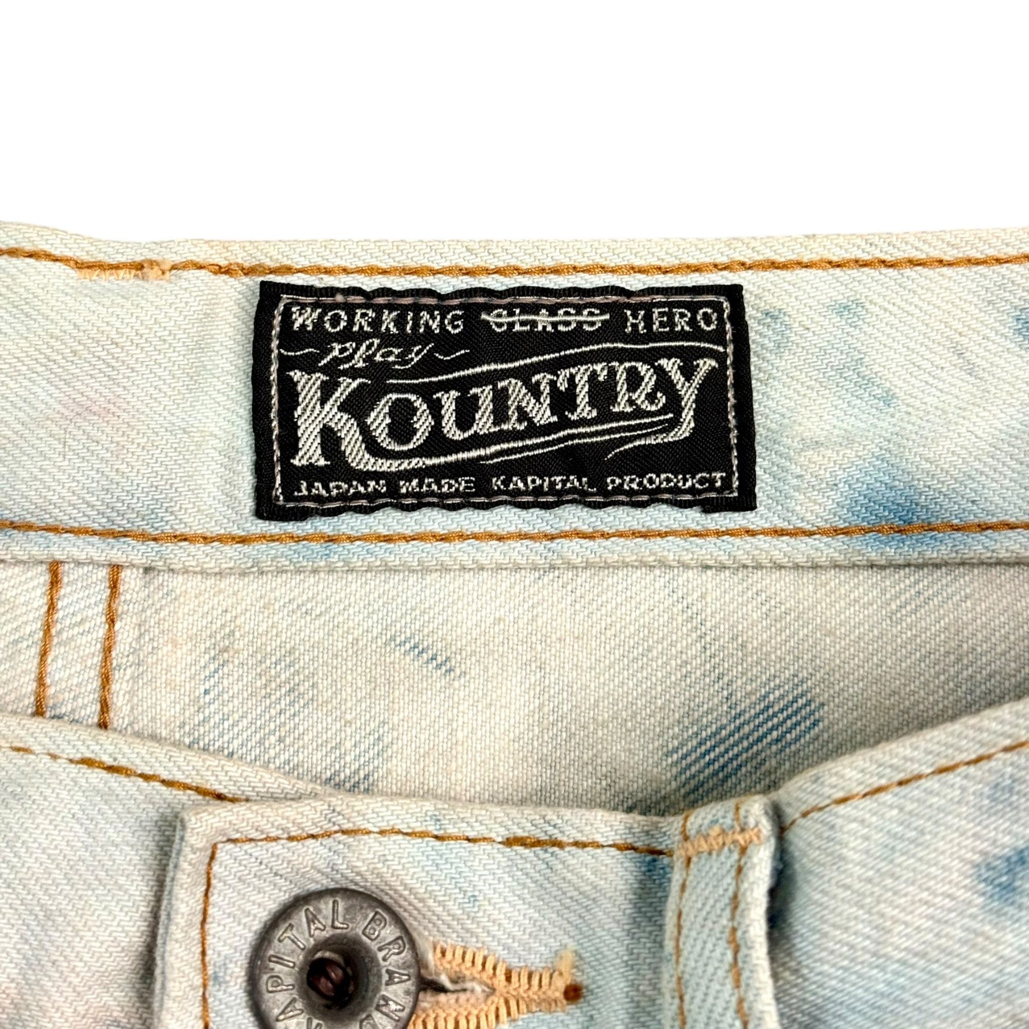 Kapital Crazy Dixie Repair Flared Jeans Tie Dye Indigo Multi Size US 32 / EU 48 - 6 Thumbnail