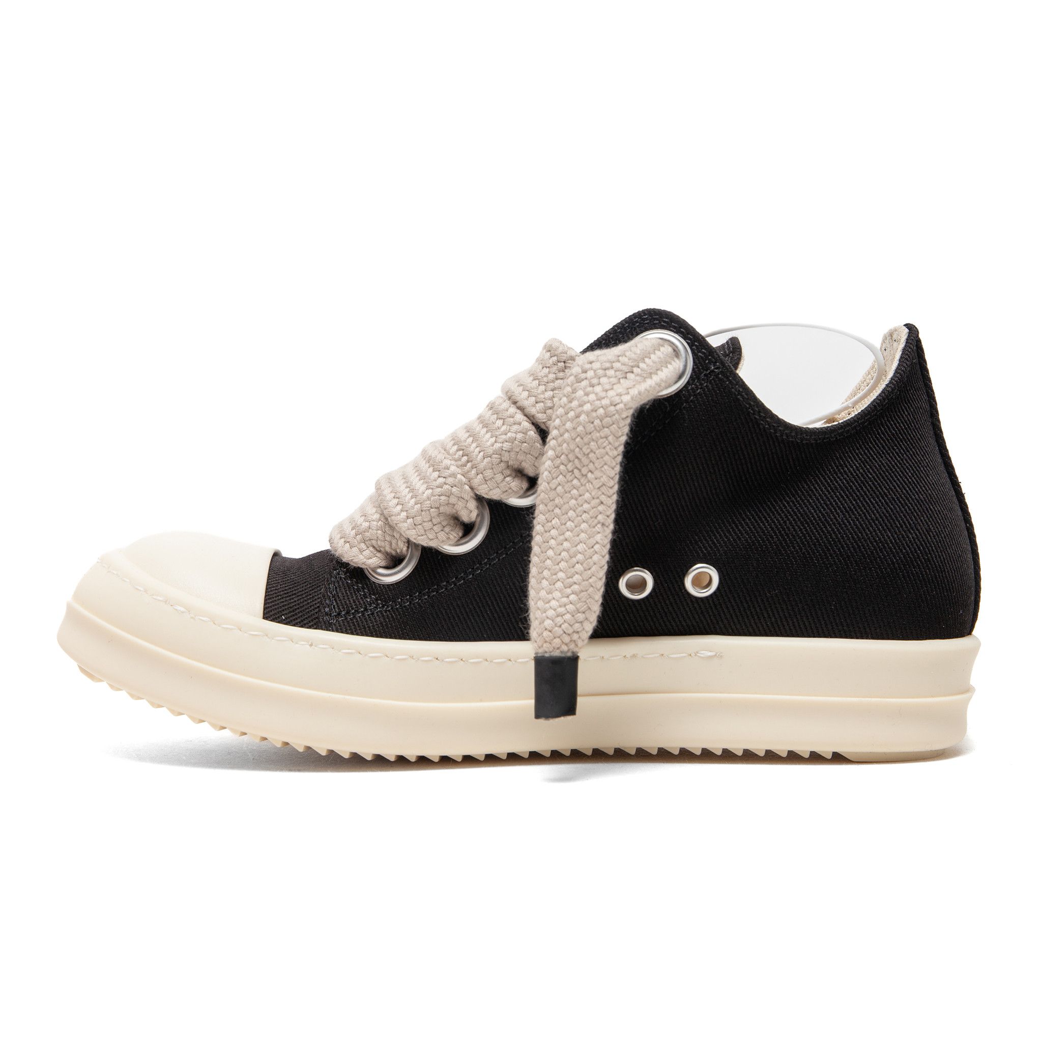 Rick Owens DRKSHDW Concordians Jumbo Lace Sneaker Low Black Milk (W) Size US 7 / IT 37 - 3 Thumbnail