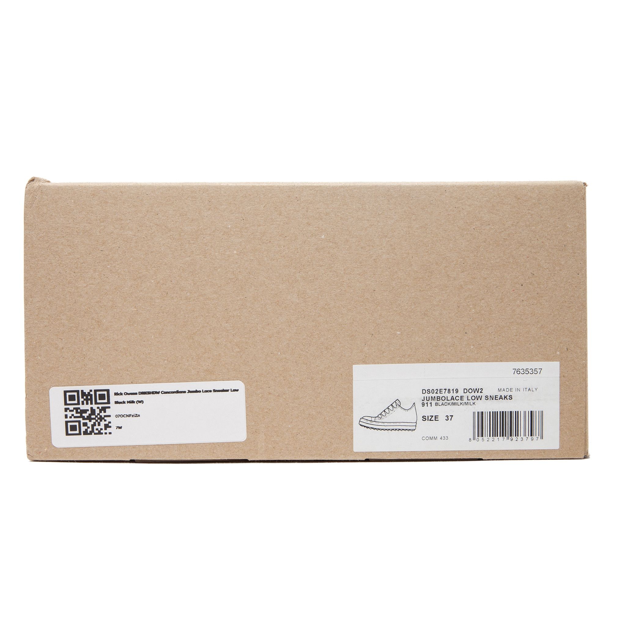 Rick Owens DRKSHDW Concordians Jumbo Lace Sneaker Low Black Milk (W) Size US 7 / IT 37 - 9 Thumbnail