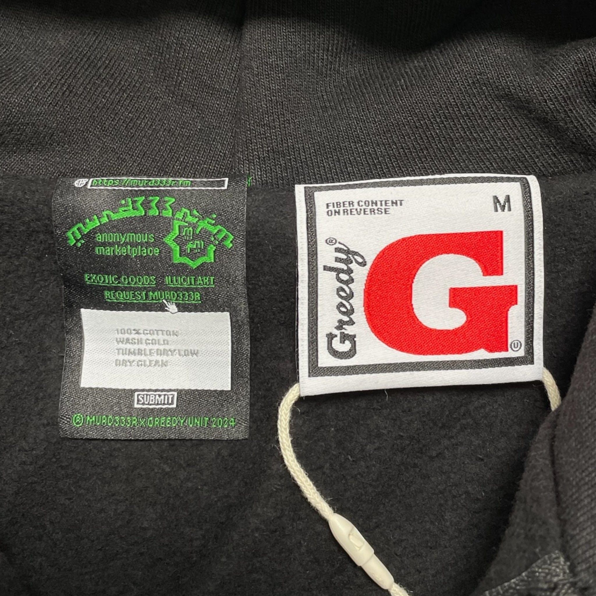 murd333r.fm x Greedy Unit Double Layer Hooded Sweatshirt Black Multi Size US S / EU 44-46 / 1 - 5 Thumbnail