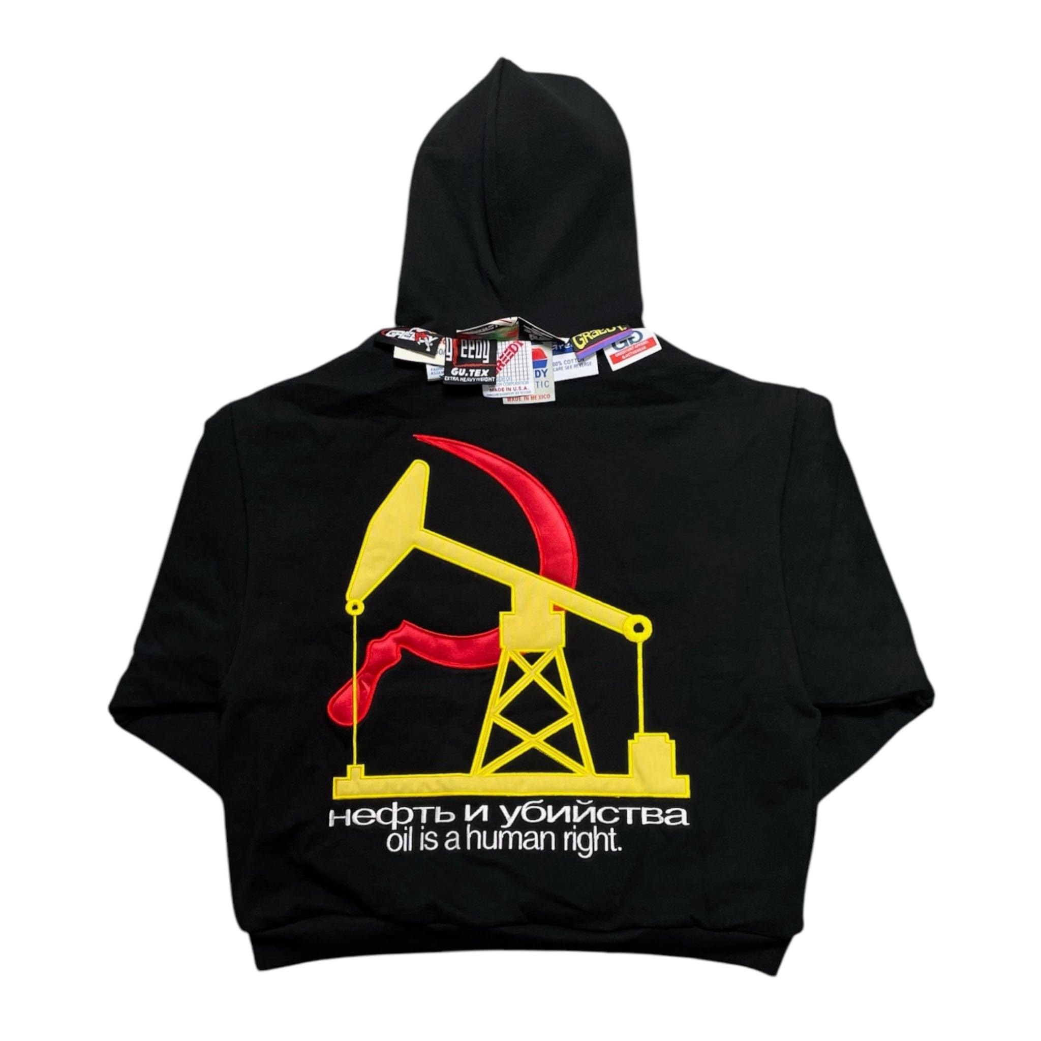 murd333r.fm x Greedy Unit Double Layer Hooded Sweatshirt Black Multi Size US S / EU 44-46 / 1 - 2 Thumbnail