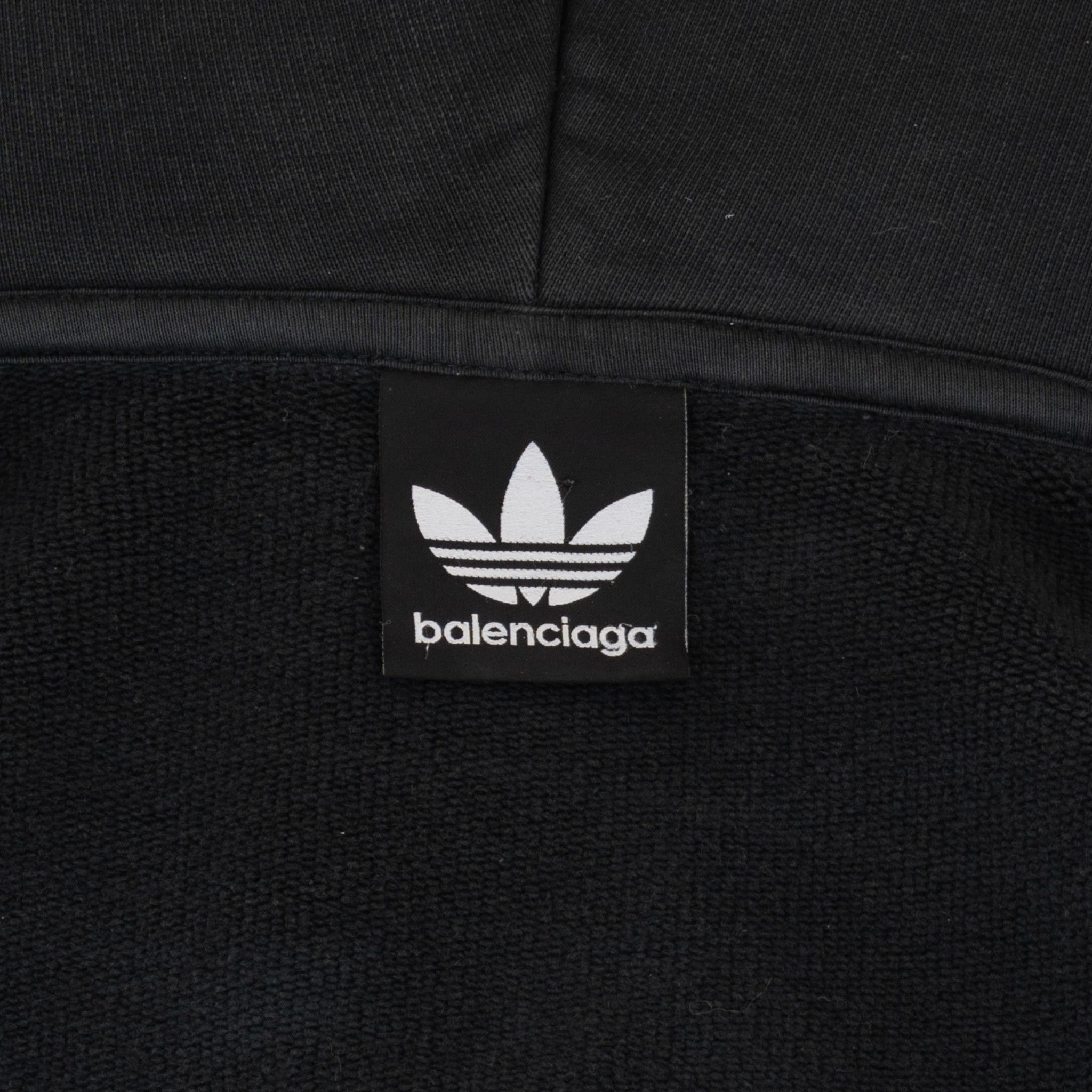 Balenciaga x adidas Logo Hooded Sweatshirt Black Size US XS / EU 42 / 0 - 3 Thumbnail