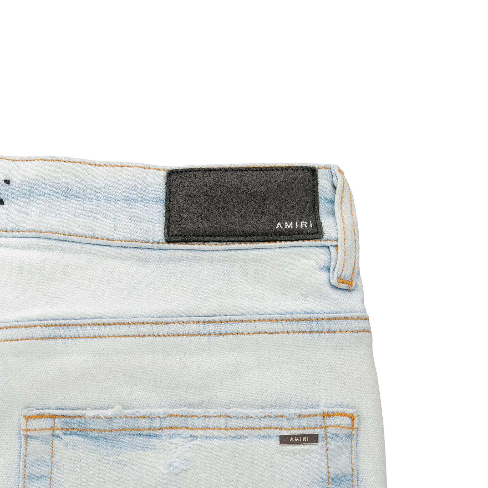 Amiri Amiri Crystal Logo Distressed Jeans Bleached Indigo Size US 32 / EU 48 - 4 Thumbnail