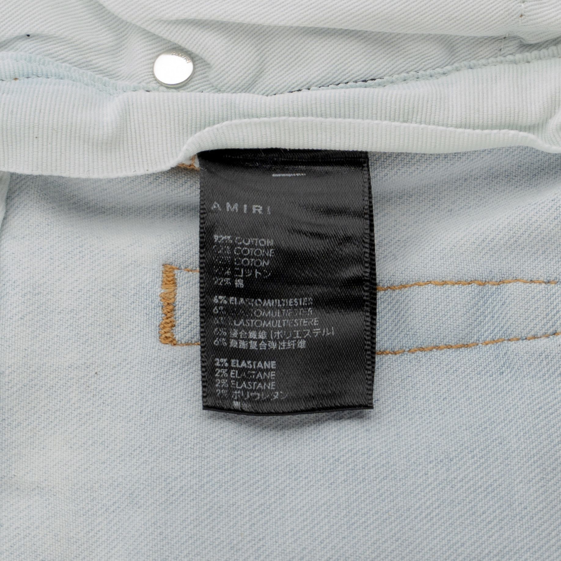 Amiri Amiri Crystal Logo Distressed Jeans Bleached Indigo Size US 32 / EU 48 - 6 Thumbnail