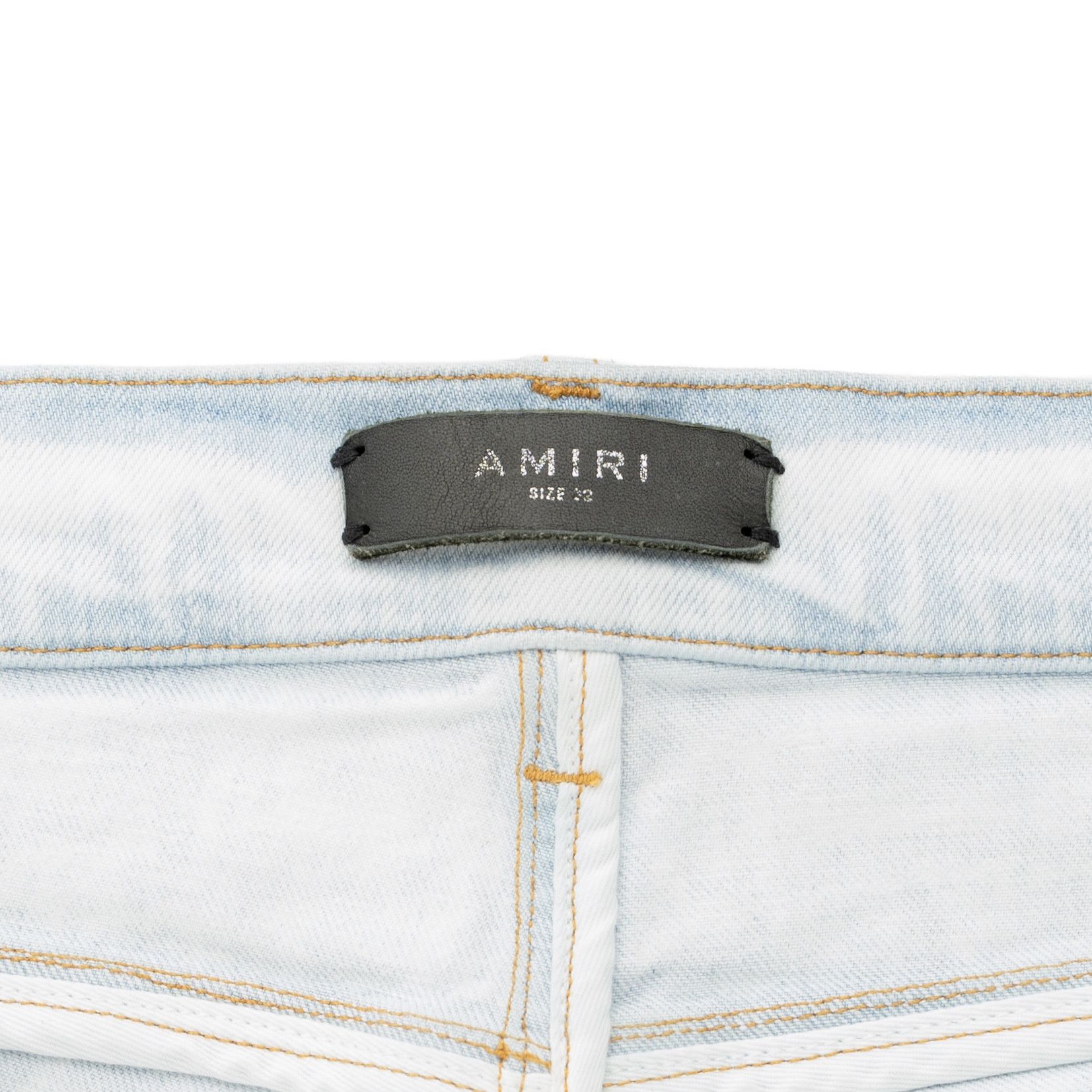 Amiri Amiri Crystal Logo Distressed Jeans Bleached Indigo Size US 32 / EU 48 - 5 Thumbnail