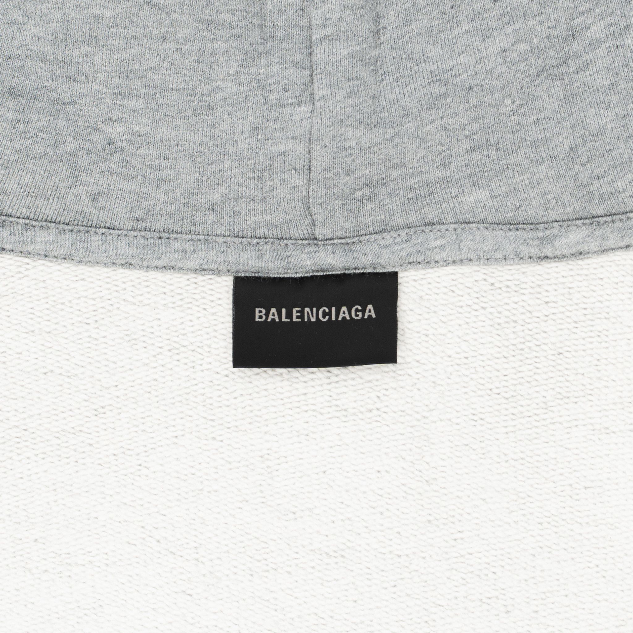 Balenciaga Studded Strass Dry Molleton Logo Hooded Sweatshirt Dark Hea Size US M / EU 48-50 / 2 - 6 Thumbnail
