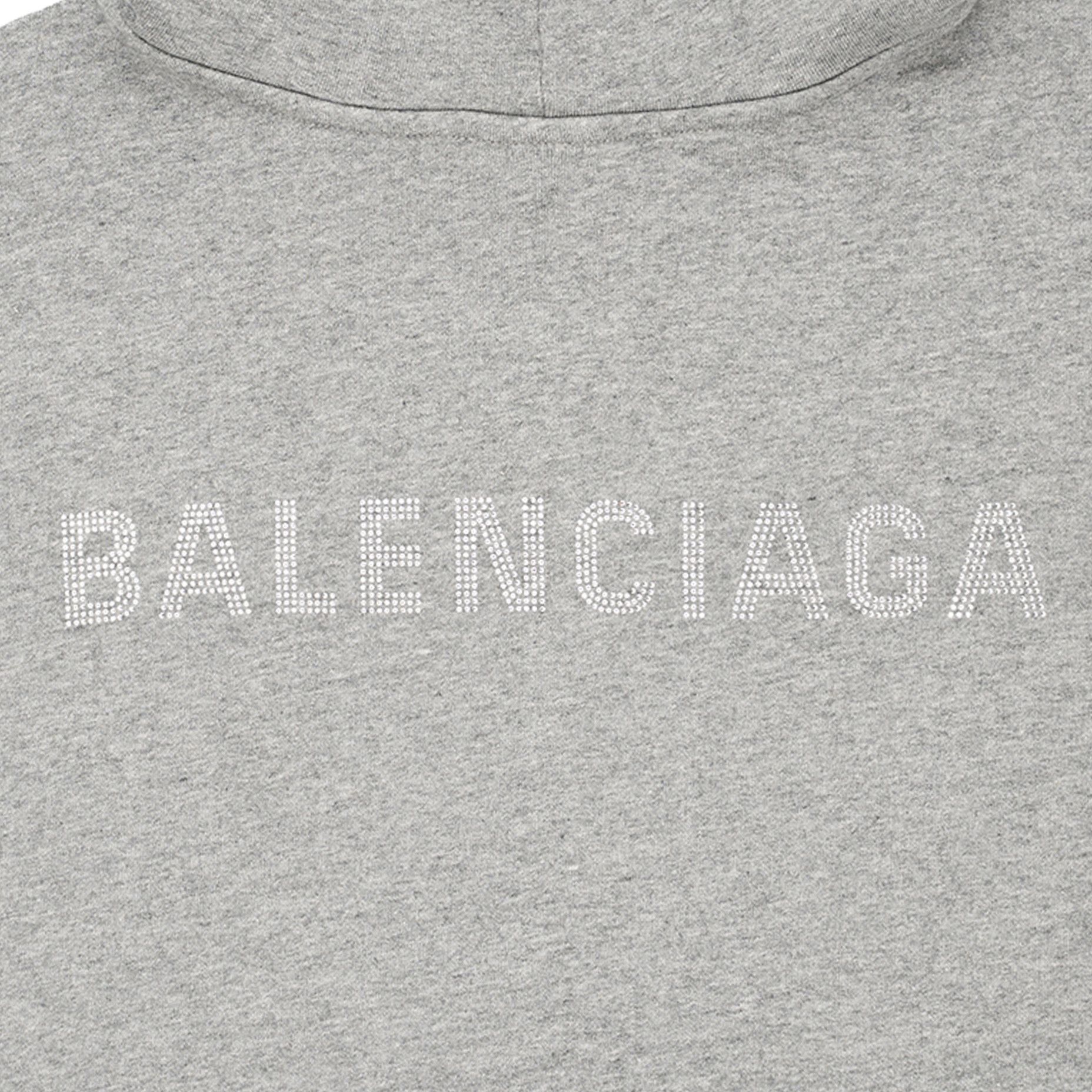 Balenciaga Studded Strass Dry Molleton Logo Hooded Sweatshirt Dark Hea Size US M / EU 48-50 / 2 - 3 Thumbnail