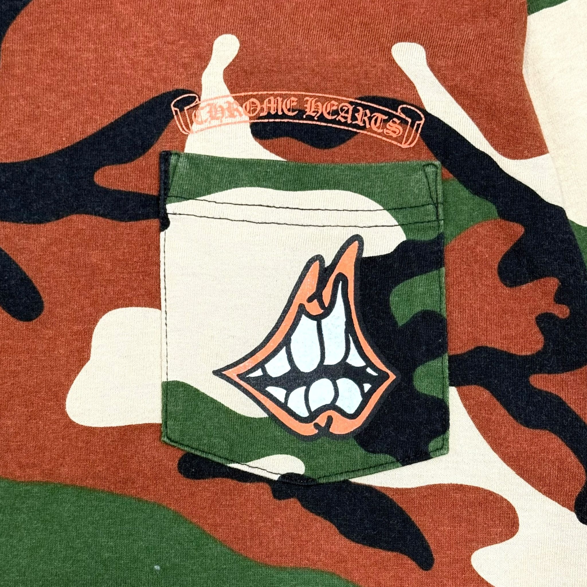Chrome Hearts x Matty Boy Pocket Caution Logo Long Sleeve Tee Shirt Camo Size US L / EU 52-54 / 3 - 3 Thumbnail