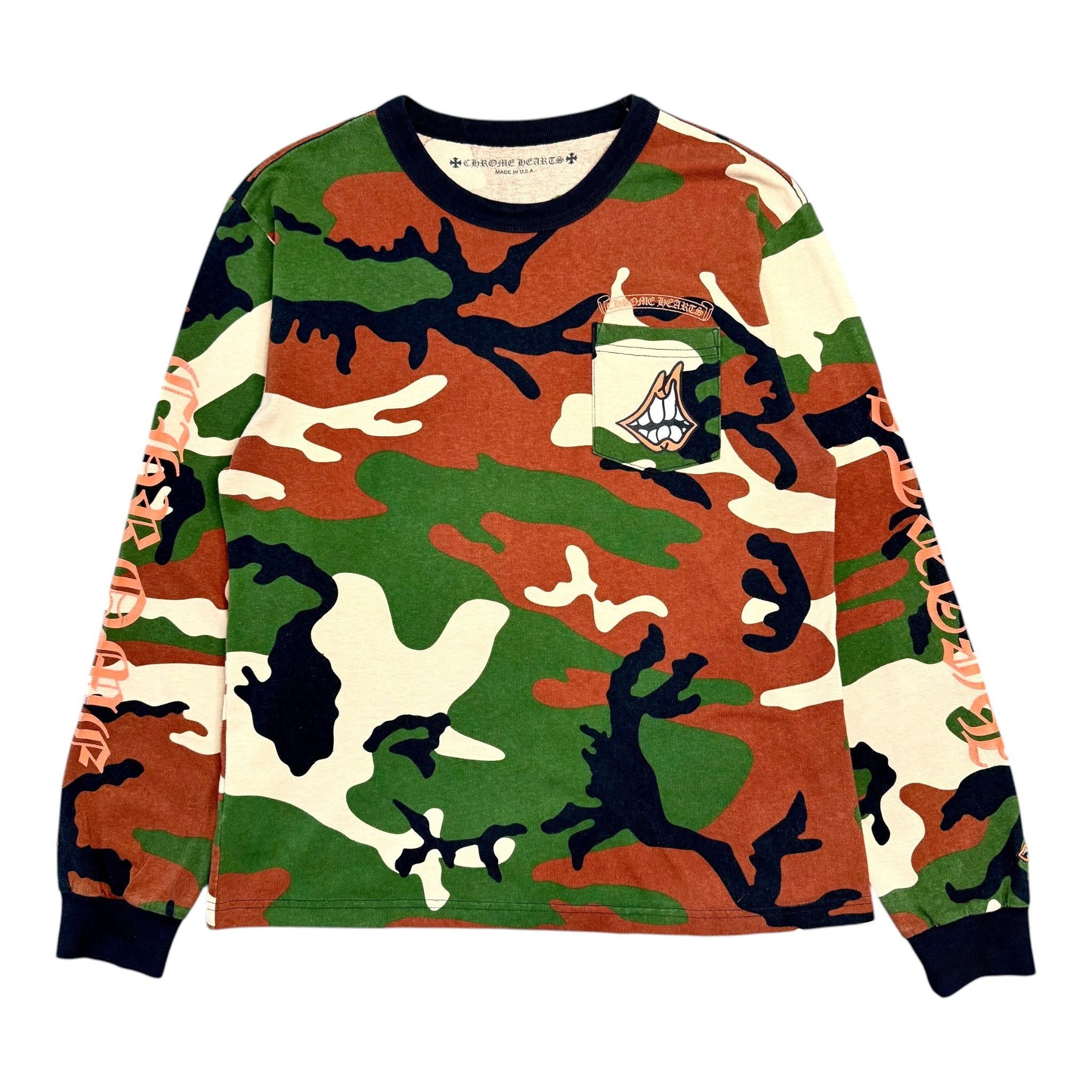 Chrome Hearts x Matty Boy Pocket Caution Logo Long Sleeve Tee Shirt Camo Size US L / EU 52-54 / 3 - 2 Thumbnail