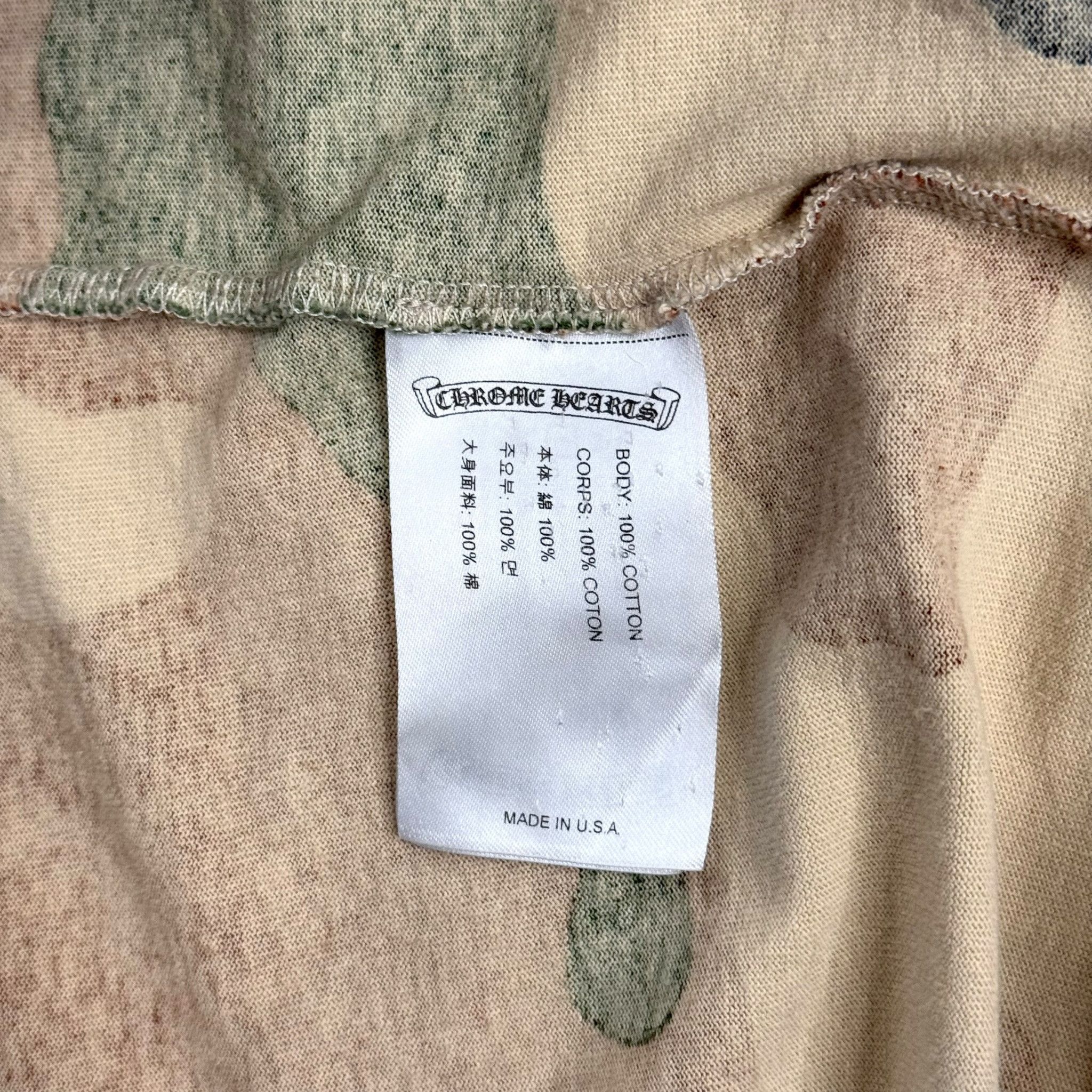 Chrome Hearts x Matty Boy Pocket Caution Logo Long Sleeve Tee Shirt Camo Size US L / EU 52-54 / 3 - 9 Thumbnail