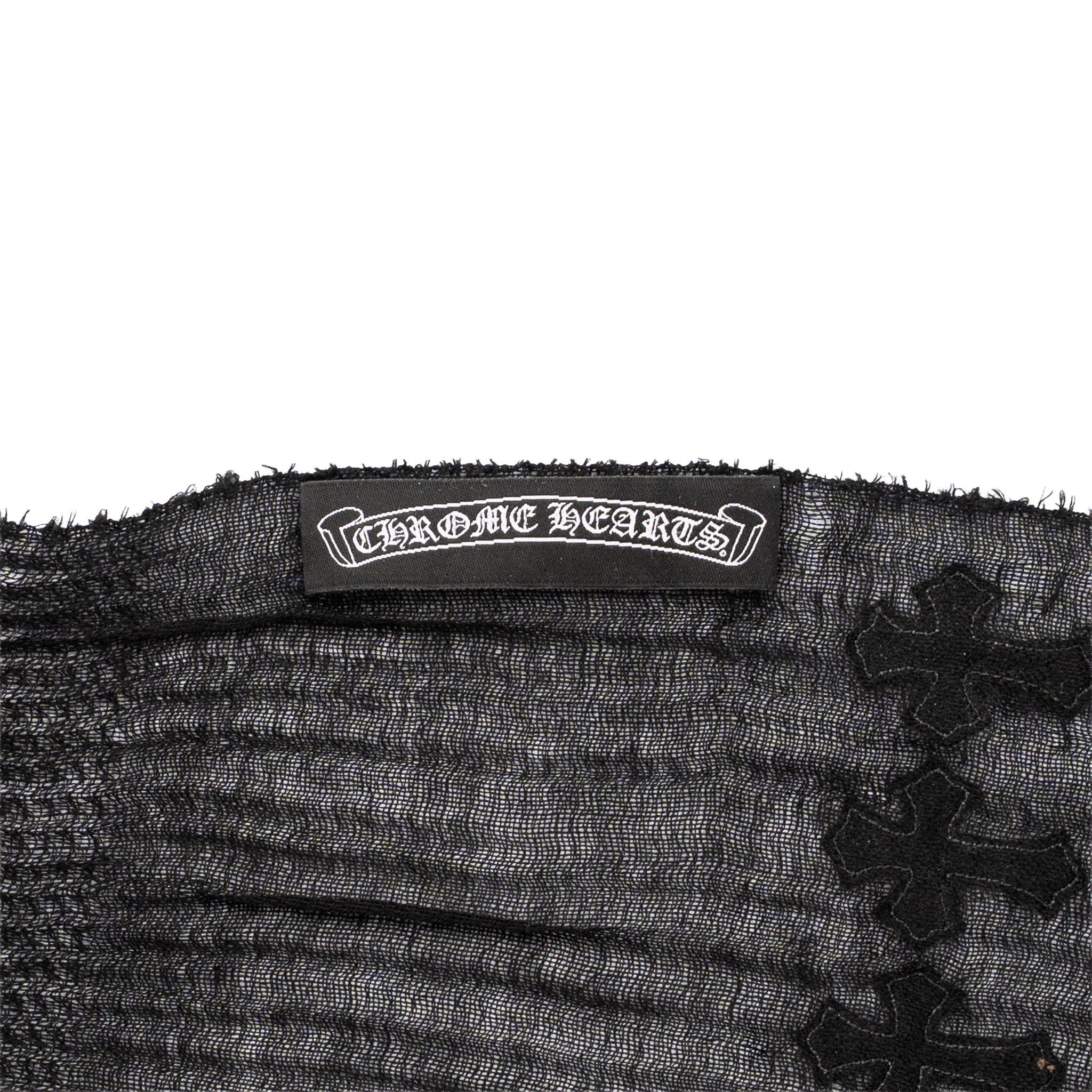 Chrome Hearts Cashmere Leather Cross Patch Scarf Black Size ONE SIZE - 4 Thumbnail