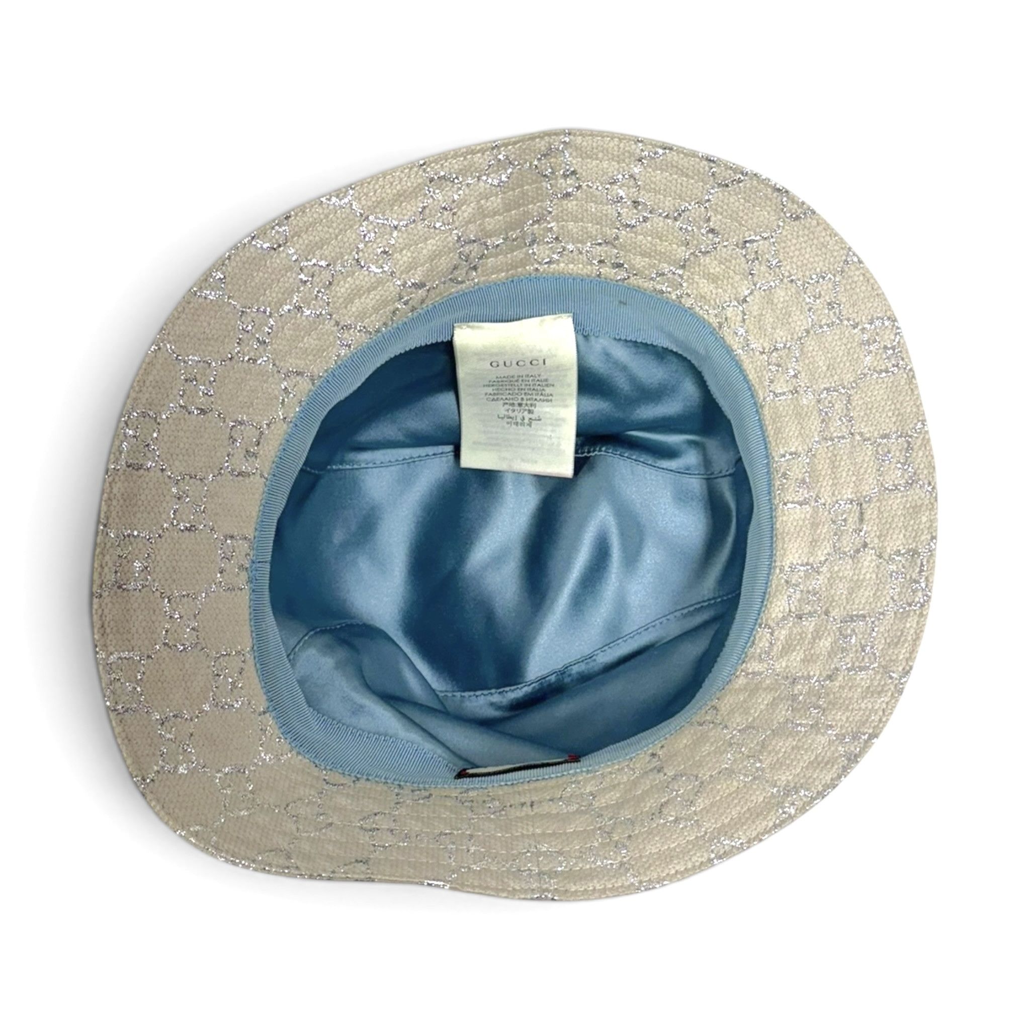 Gucci GG Lame Bucket Hat White Silver Size ONE SIZE - 6 Thumbnail