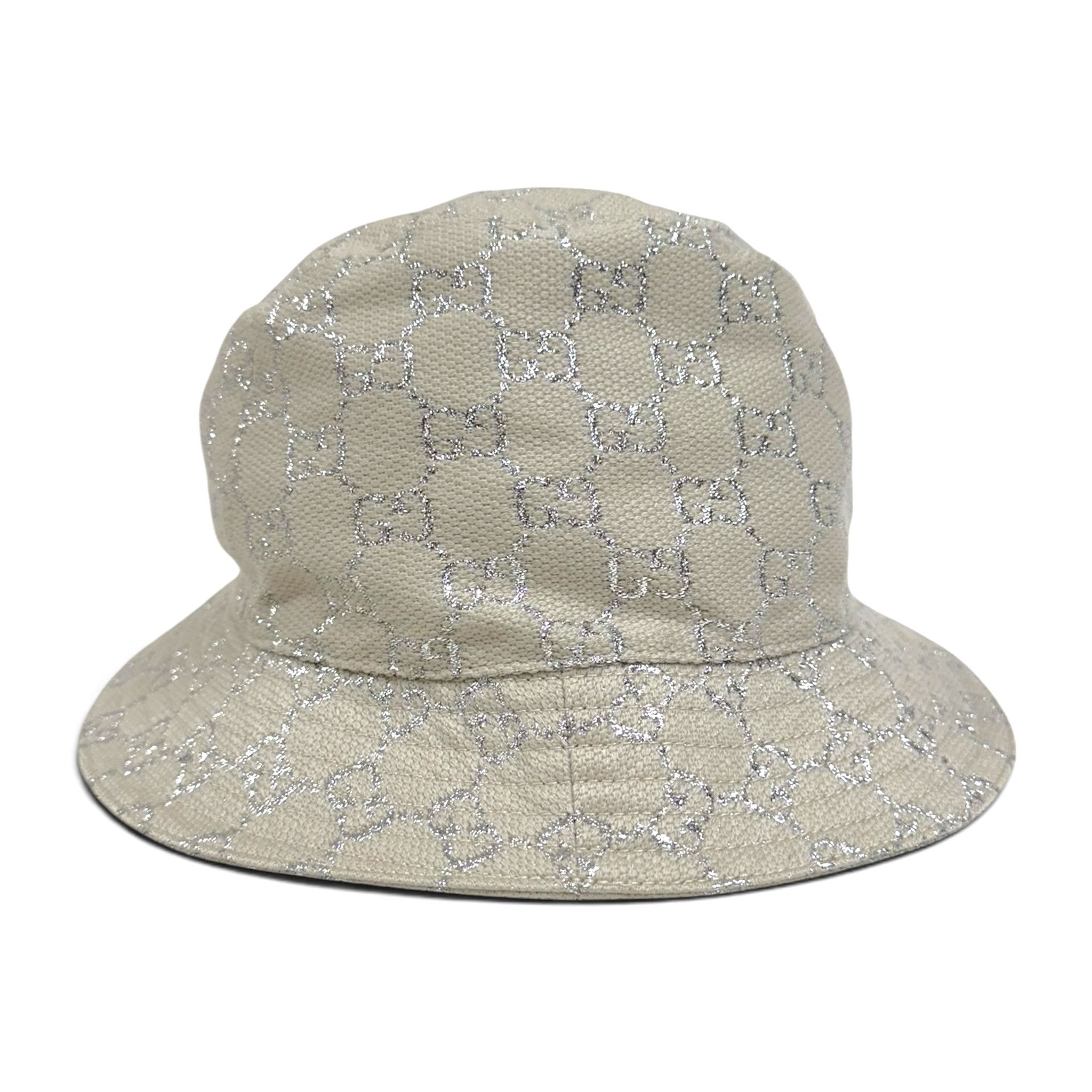 Gucci GG Lame Bucket Hat White Silver Size ONE SIZE - 3 Thumbnail