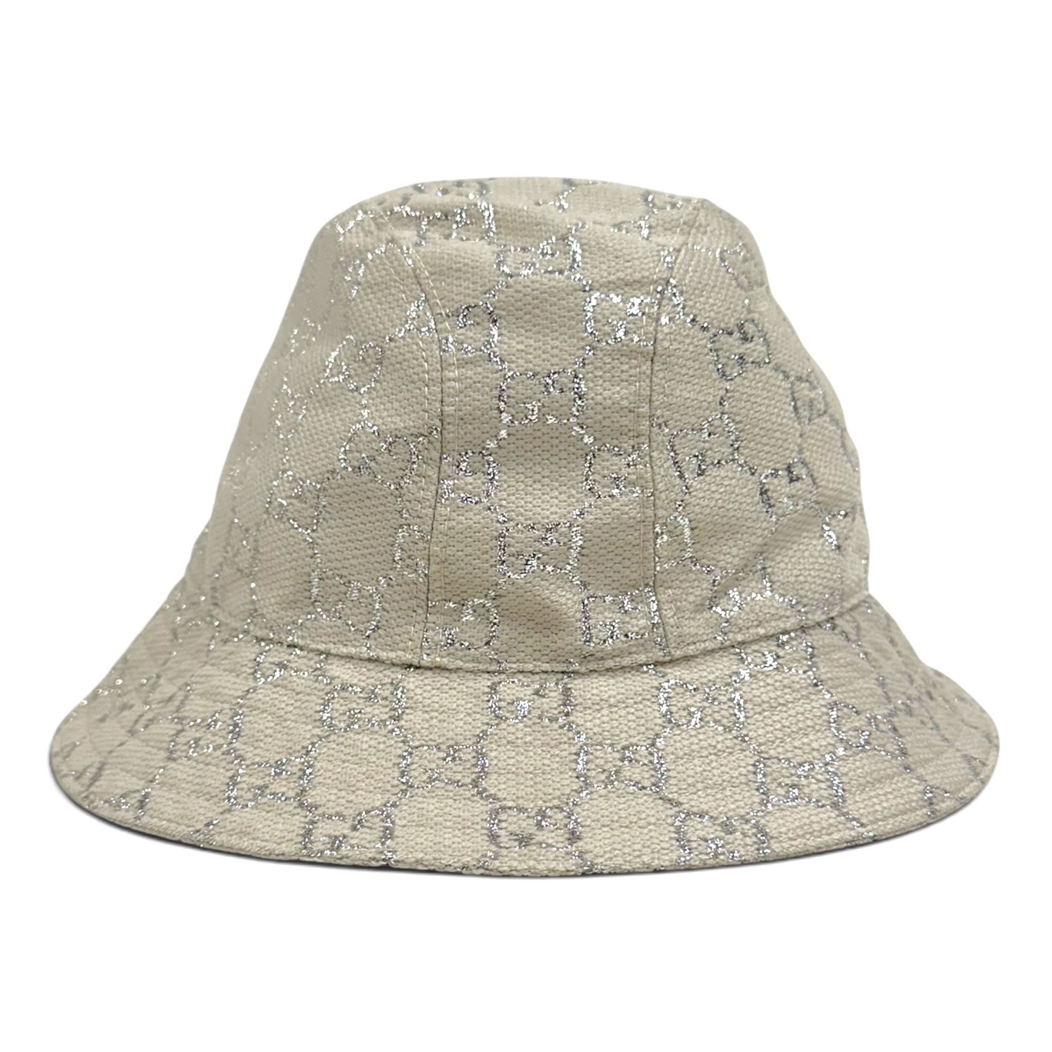 Gucci GG Lame Bucket Hat White Silver Size ONE SIZE - 4 Thumbnail