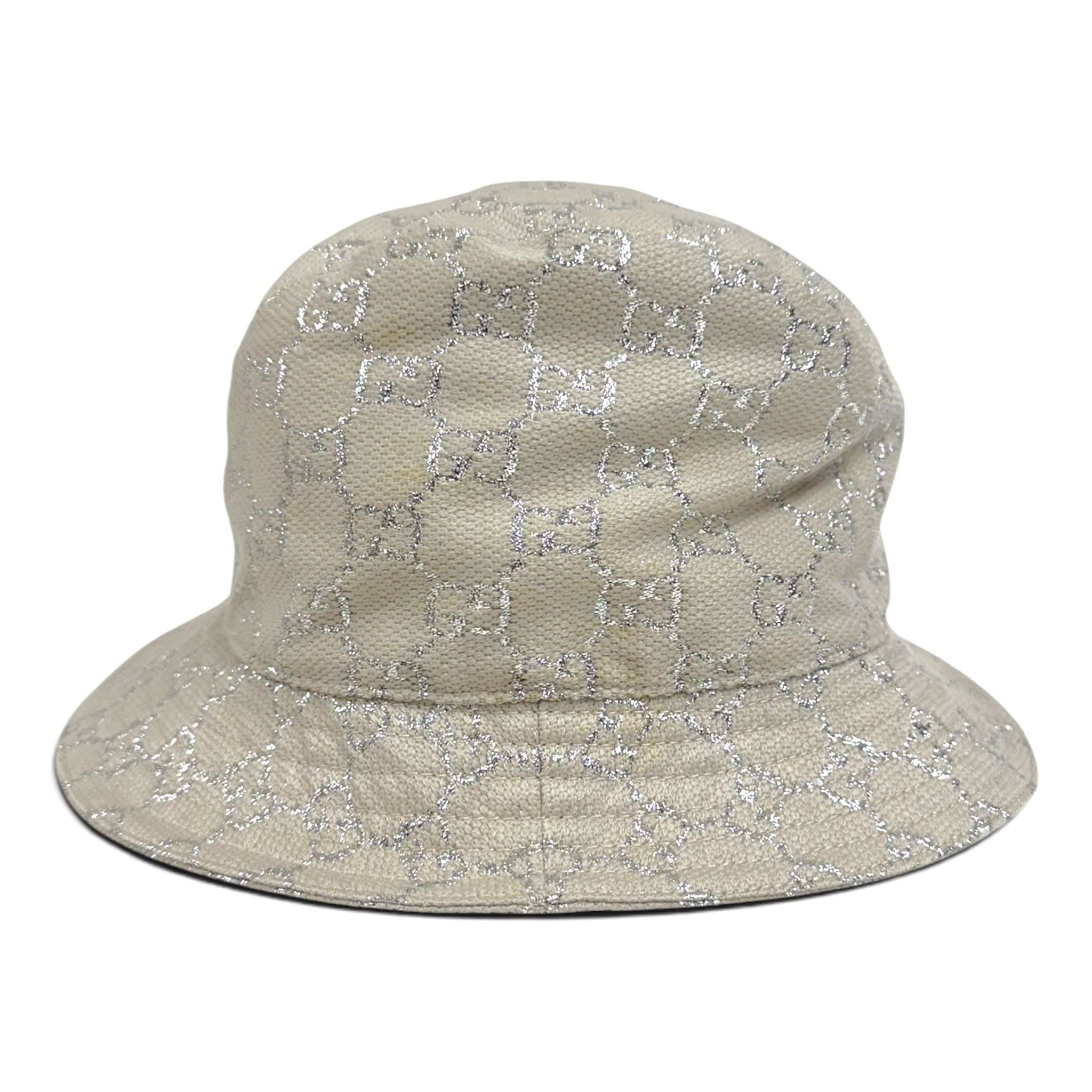 Gucci GG Lame Bucket Hat White Silver Size ONE SIZE - 2 Thumbnail