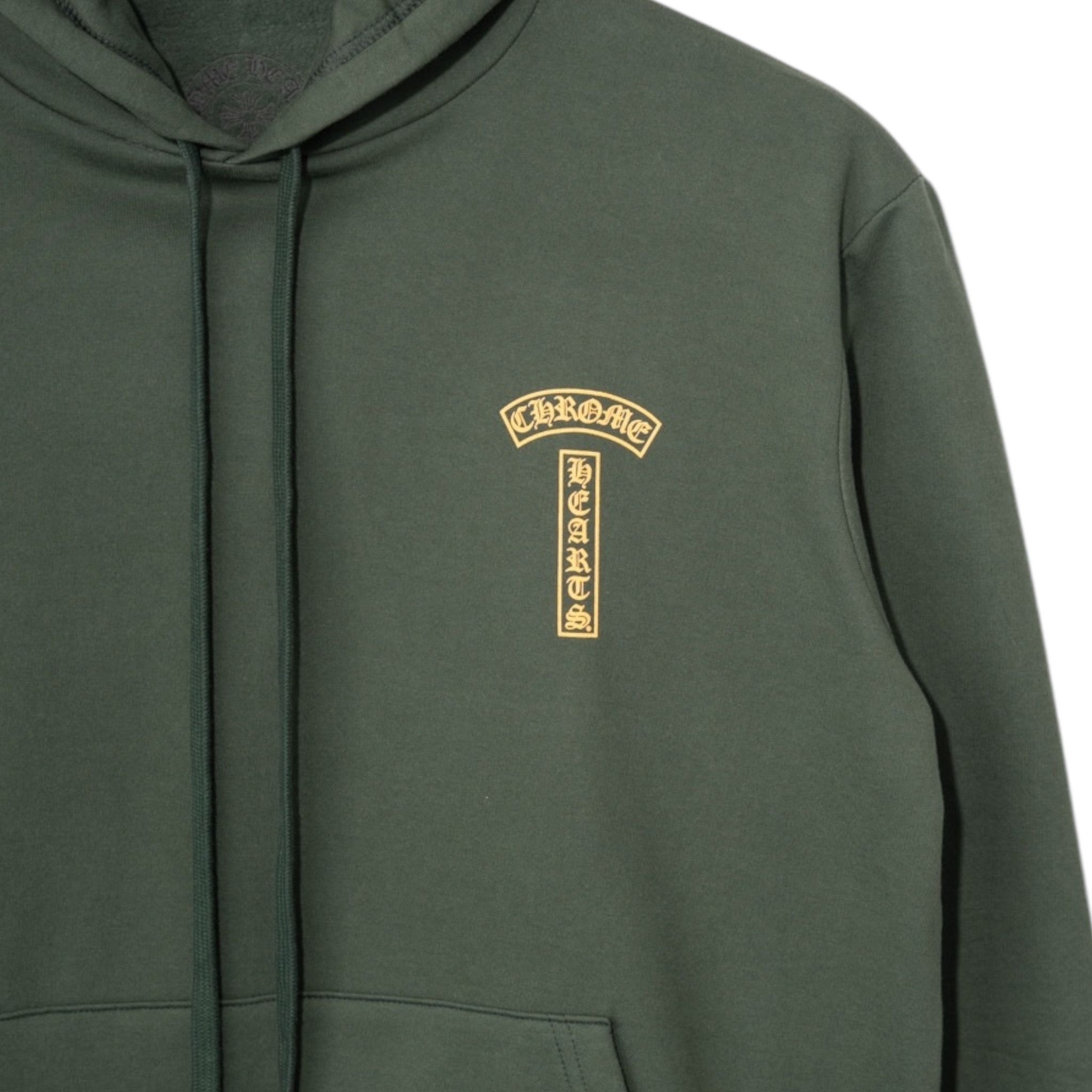 Chrome Hearts Shoulder Logo Hooded Sweatshirt Green Gold Size US XL / EU 56 / 4 - 8 Thumbnail