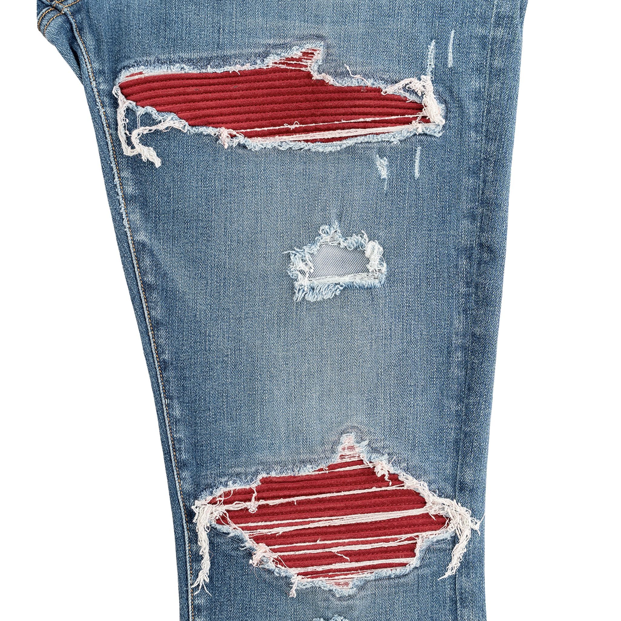 Amiri Amiri MX1 Red Ultra Suede Patch Jeans Deep Classic Indigo Size US 36 / EU 52 - 3 Thumbnail