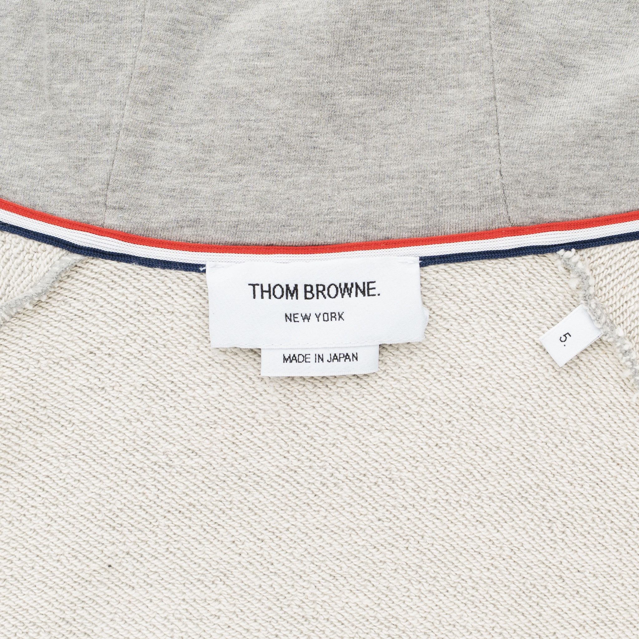 Thom Browne Engineered 4-Bar Classic Zip Up Hooded Sweatshirt Grey Whit Size US XL / EU 56 / 4 - 5 Thumbnail