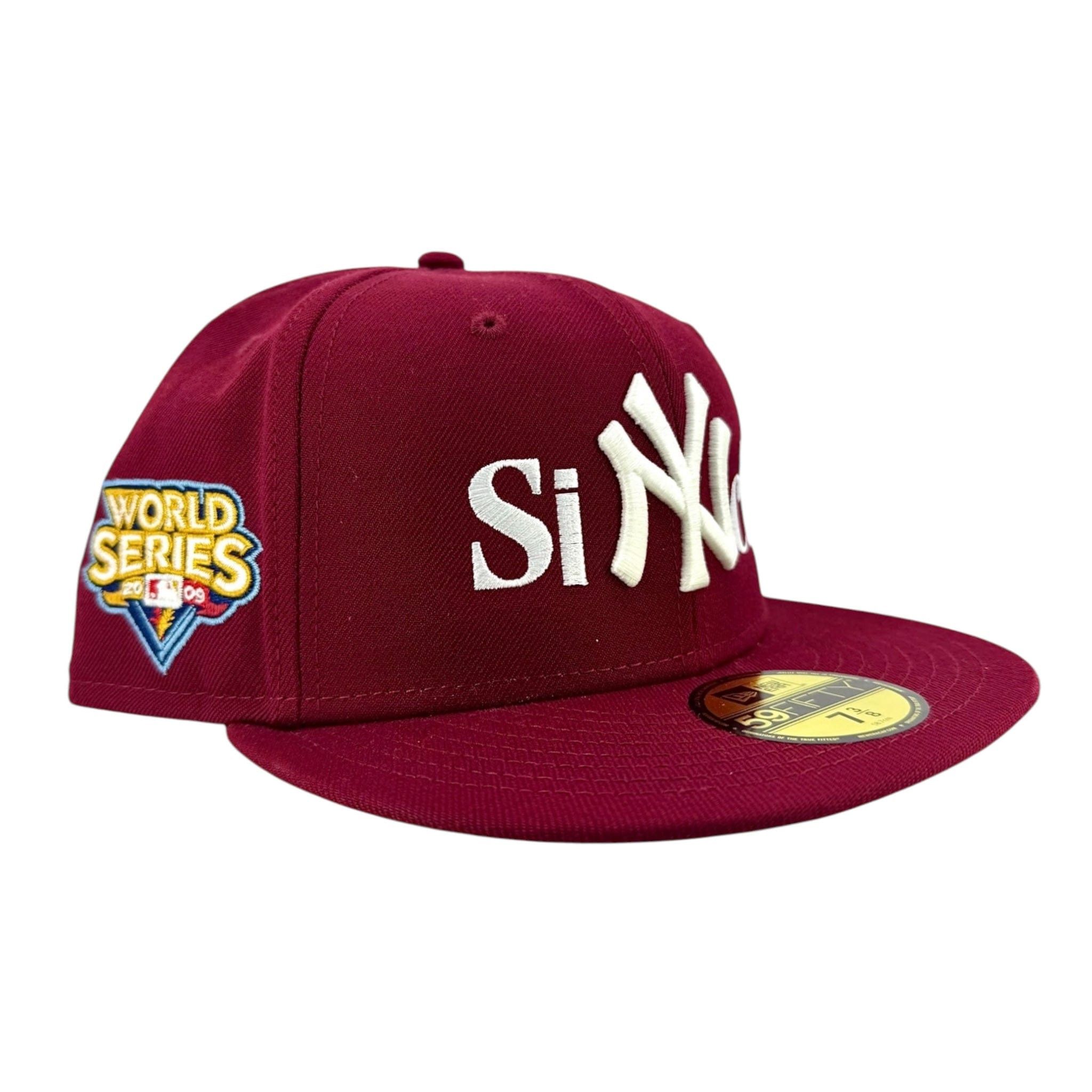 Sinclair Global New York Yankees 2009 World Series Patch Fitted Hat Burgund Size ONE SIZE - 2 Thumbnail