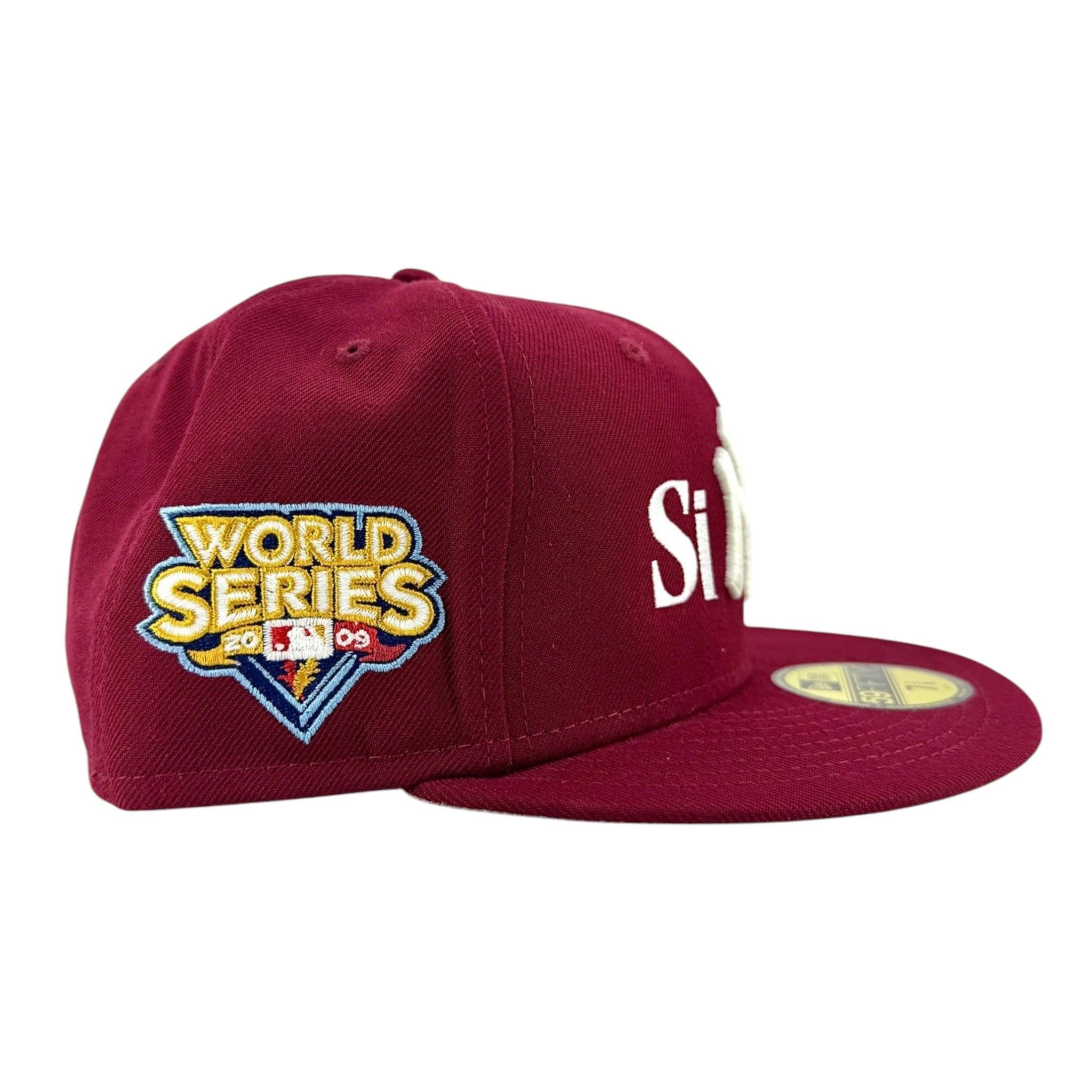 Sinclair Global New York Yankees 2009 World Series Patch Fitted Hat Burgund Size ONE SIZE - 3 Thumbnail
