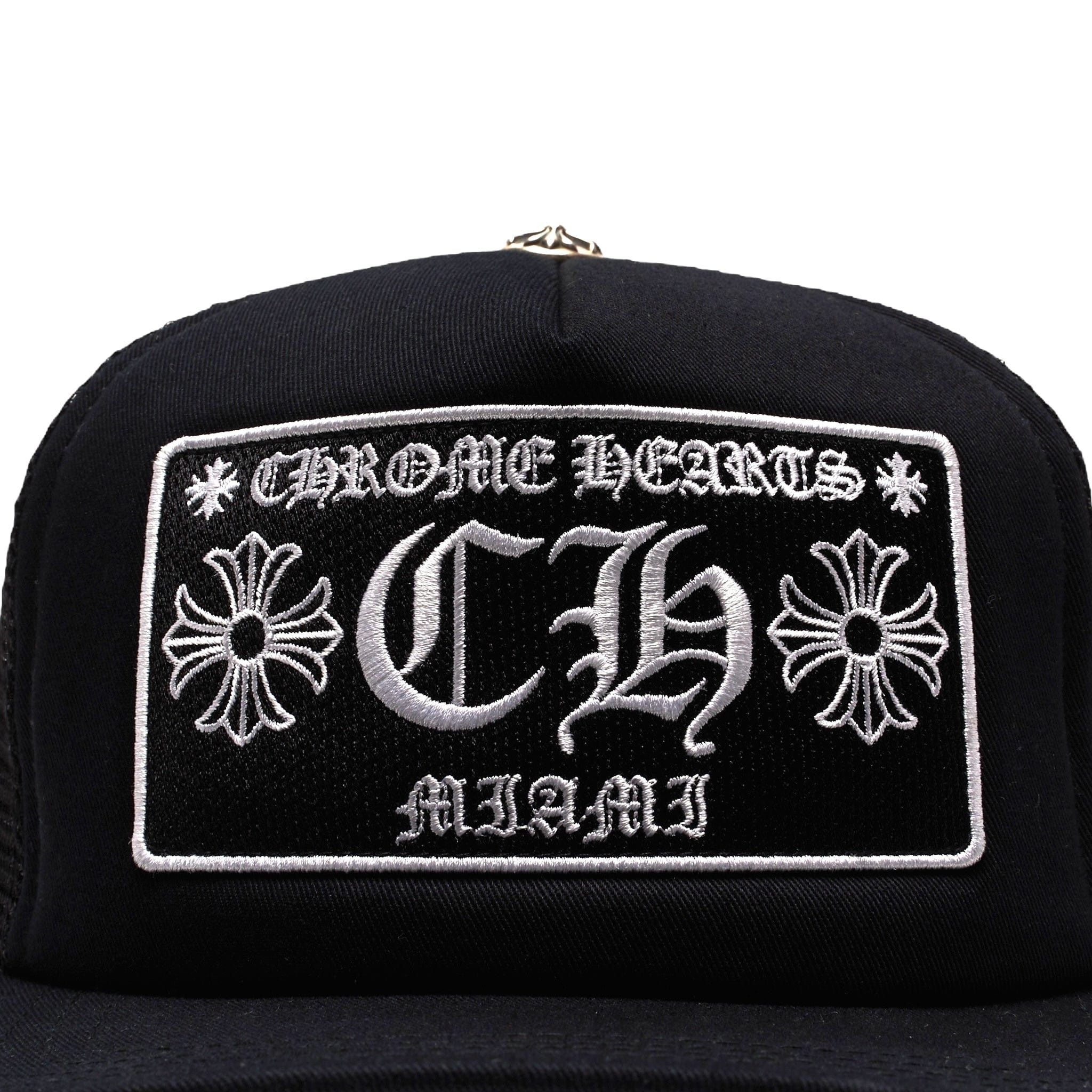 Chrome Hearts Miami Exclusive CH Patch Trucker Hat Black White Size ONE SIZE - 9 Thumbnail