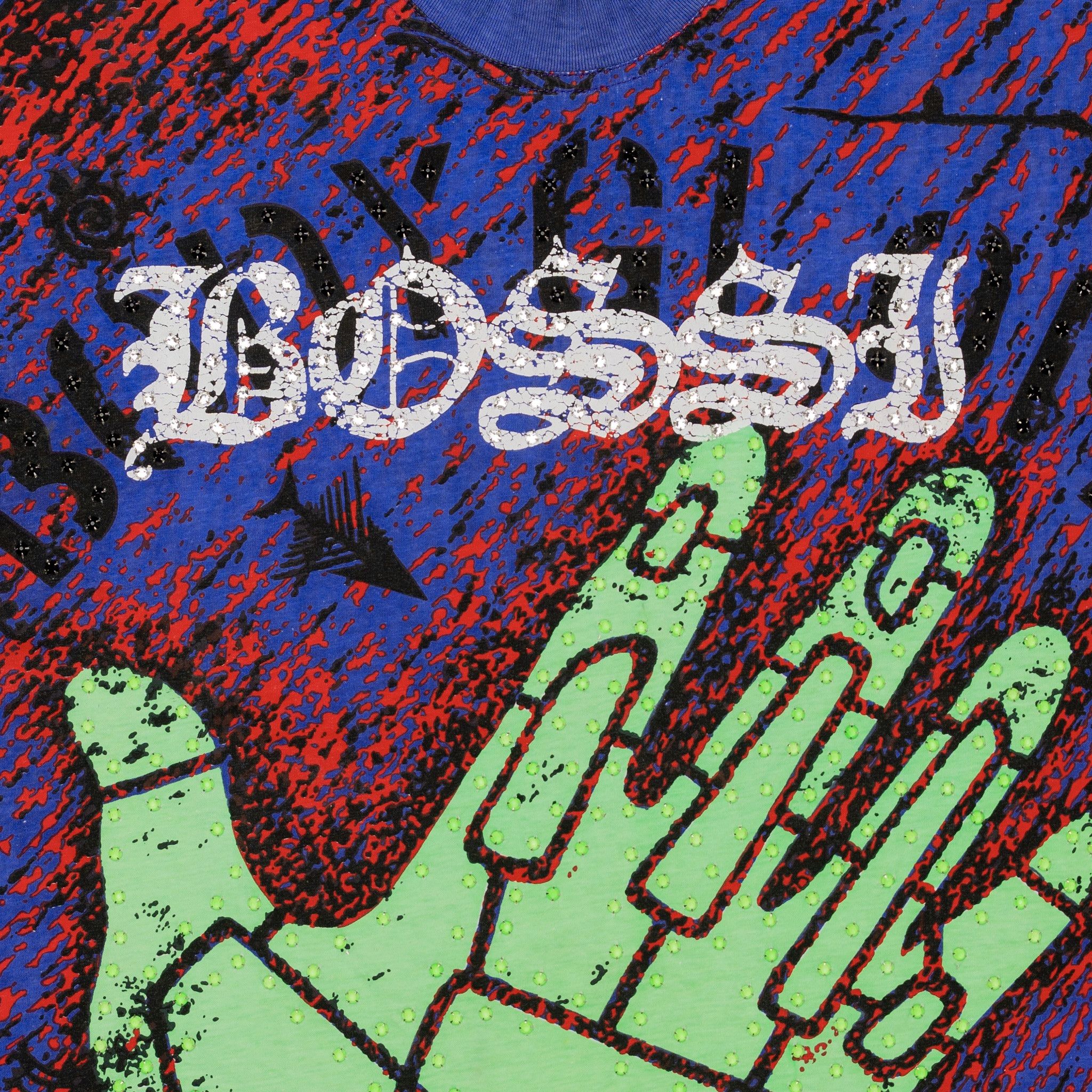 Bossi Sportswear Body Glove Rhinestone Short Sleeve Tee Shirt Purple Green M Size US L / EU 52-54 / 3 - 3 Thumbnail