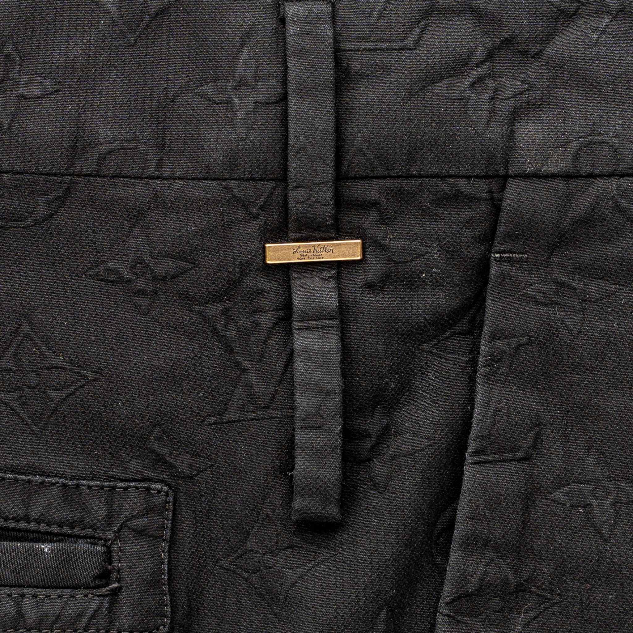 Louis Vuitton Monogram Embossed Chino Pants Black Size US 40 / EU 56 - 4 Thumbnail