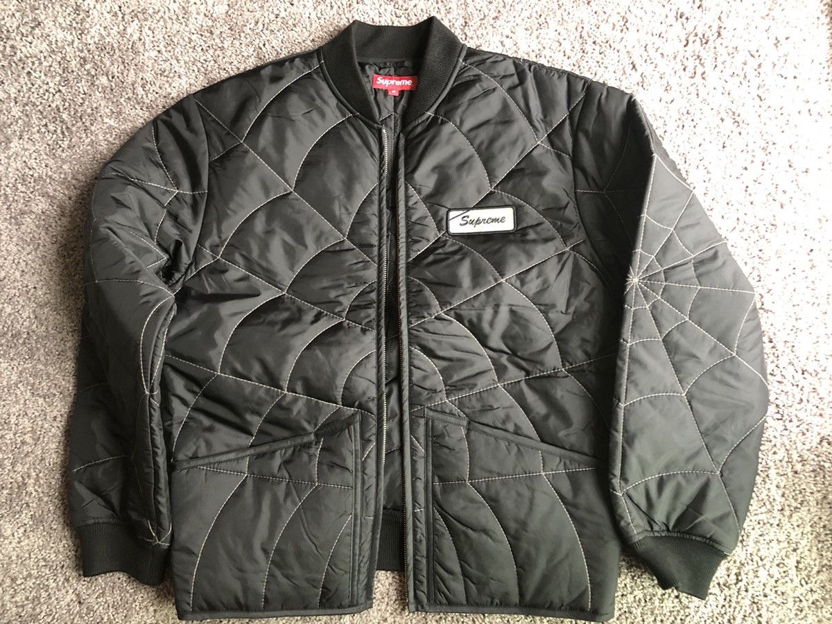 Supreme Supreme Spider Web Quilted Work Jacket Black Size Medium