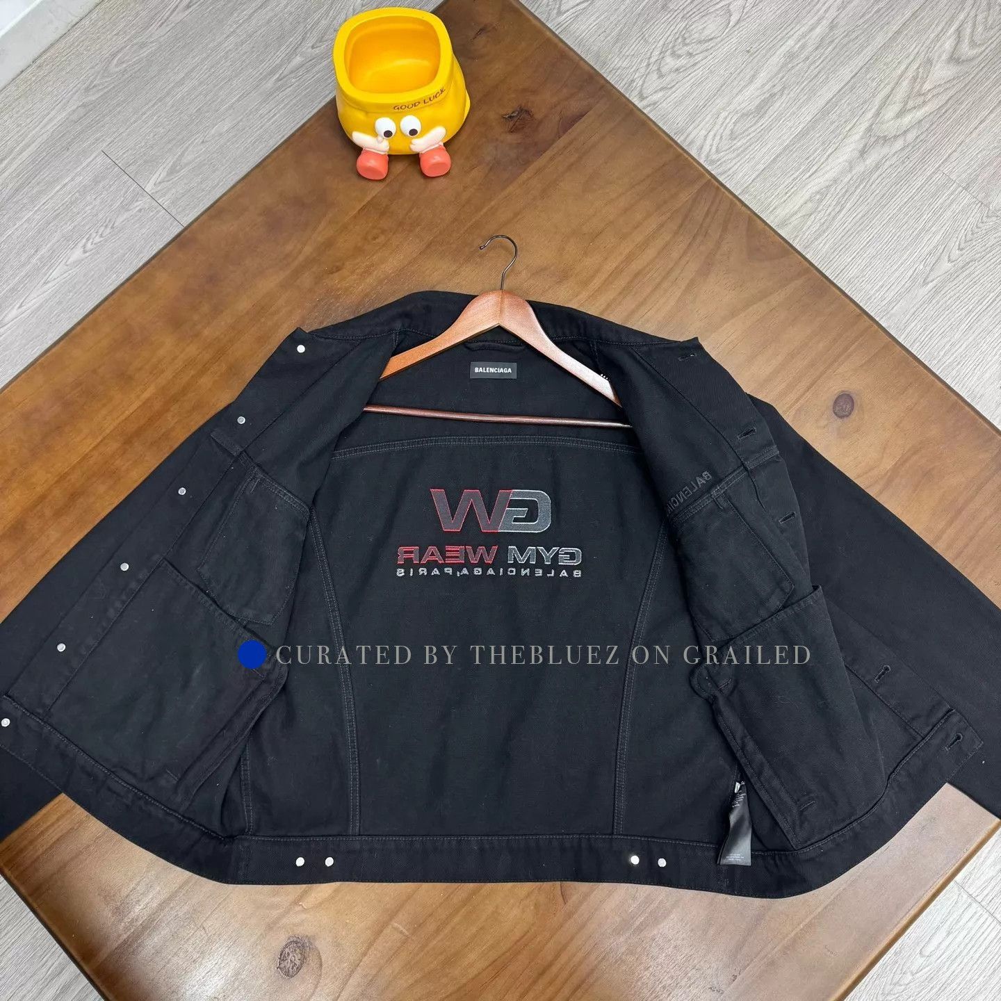 Balenciaga Stylish Black Red Denim Jacket in Size M Size US M / EU 48-50 / 2 - 3 Thumbnail