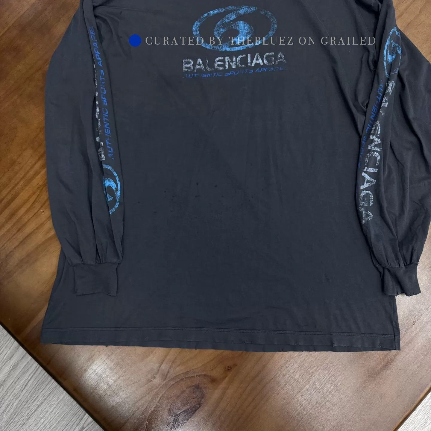Balenciaga Distressed Black Long Sleeve T-Shirt Size US M / EU 48-50 / 2 - 4 Thumbnail