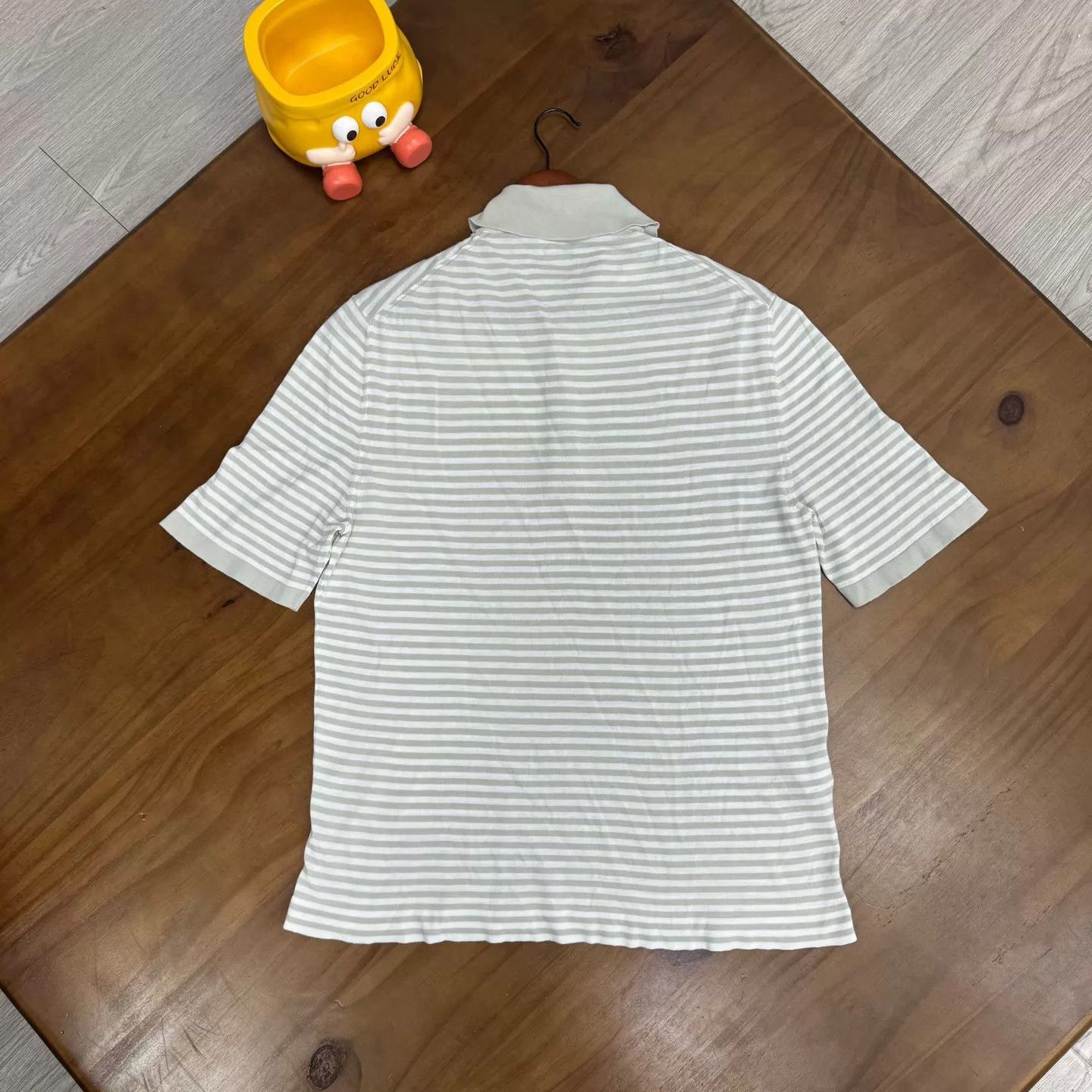 Hermes Striped Gray Polo Shirt in Excellent Condition Size US M / EU 48-50 / 2 - 2 Thumbnail