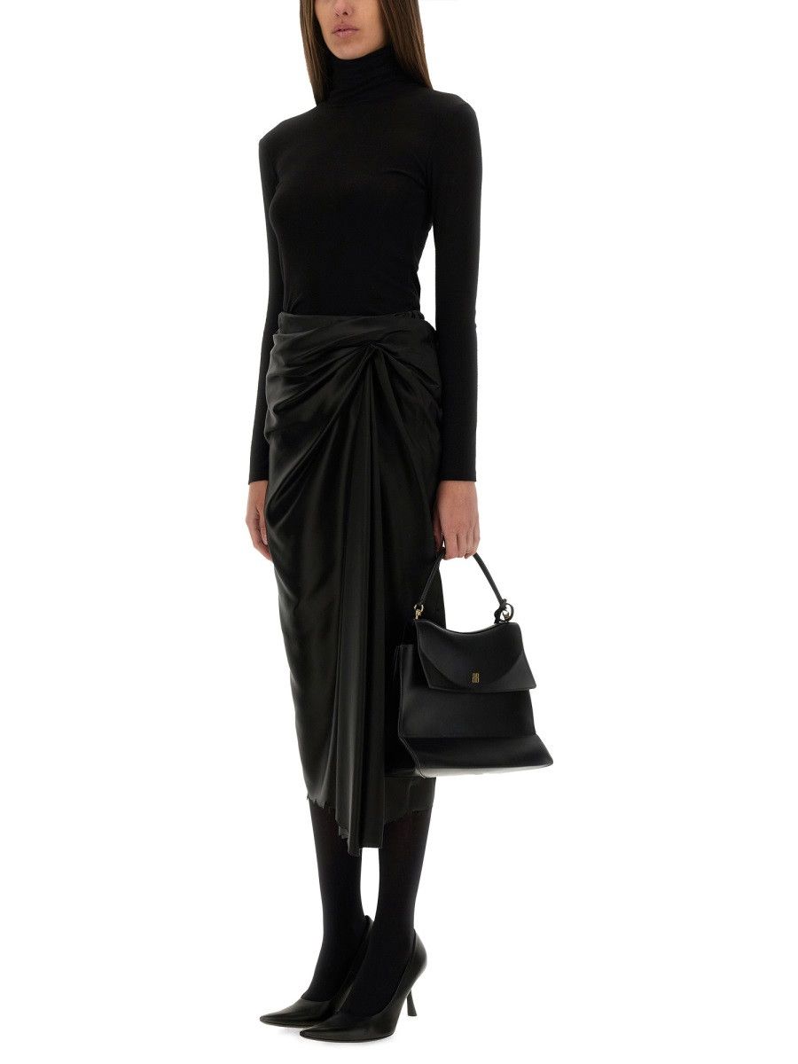 Balenciaga BALENCIAGA DRAPED SKIRT - BLACK (FR 36) Size 26" / US 2 / IT 38 - 2 Thumbnail