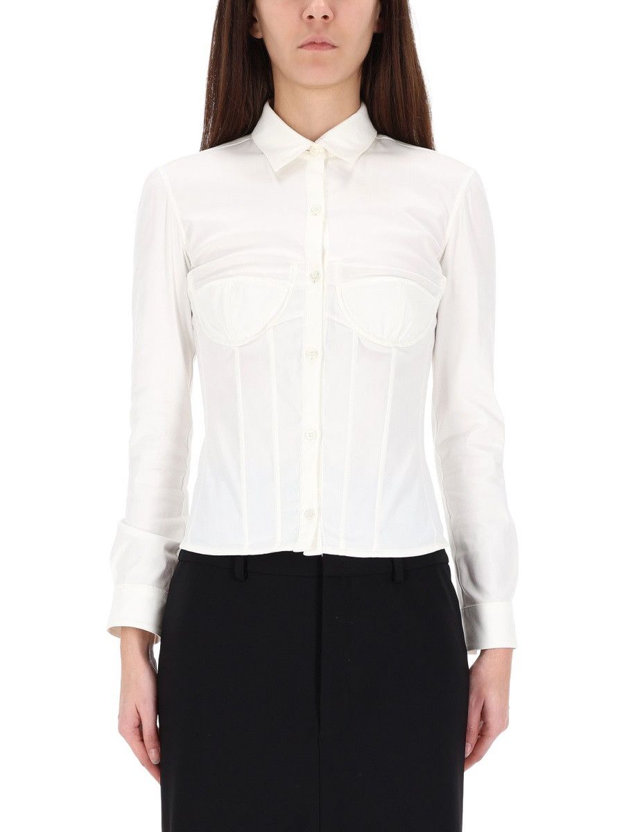 Balenciaga BALENCIAGA CORSET SHIRT - WHITE (IT 40) Size S / US 4 / IT 40 - 4 Thumbnail