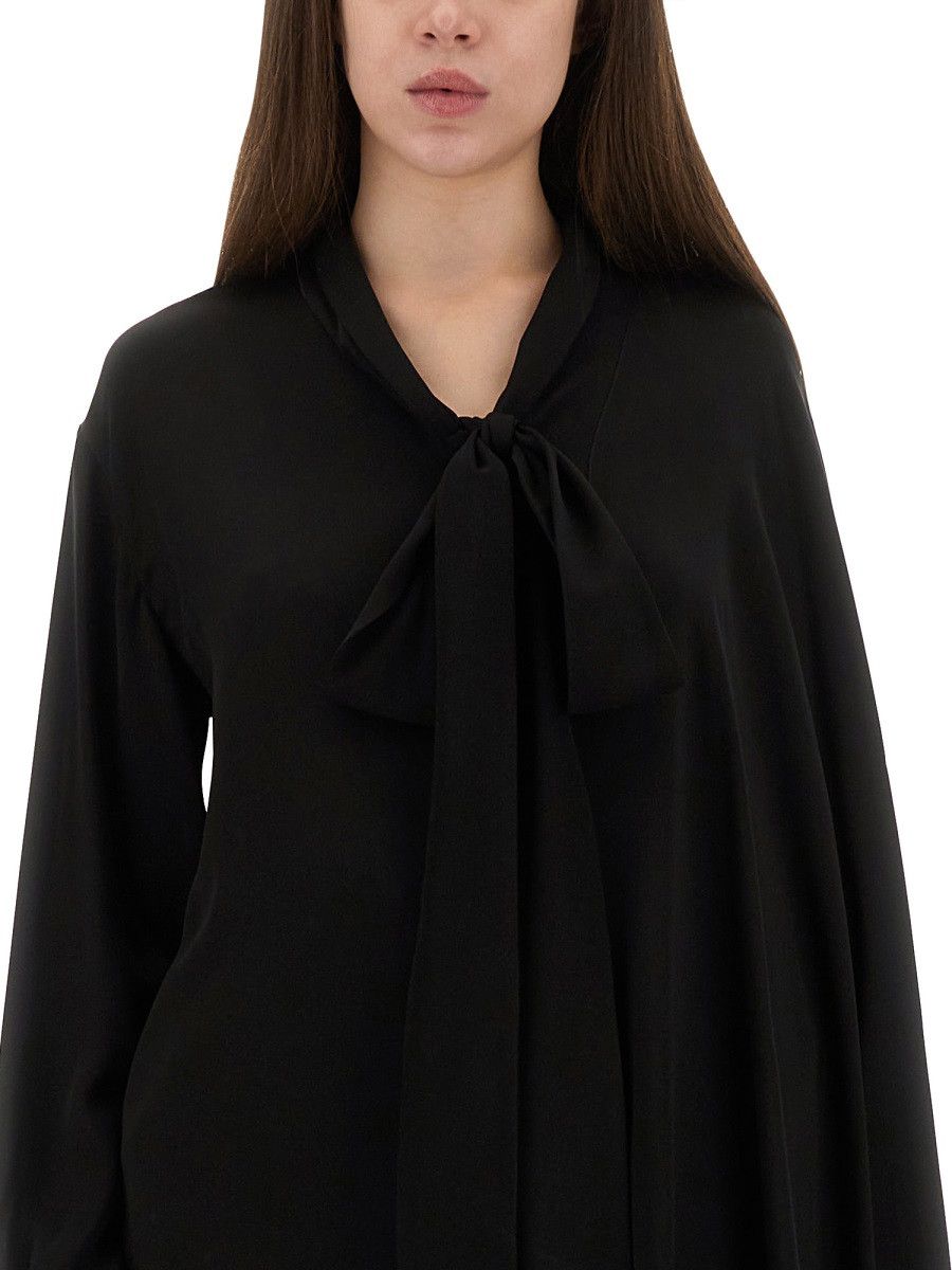 Balenciaga BALENCIAGA BLOUSE WITH SCARF - BLACK (FR 36) Size XS / US 0-2 / IT 36-38 - 4 Thumbnail