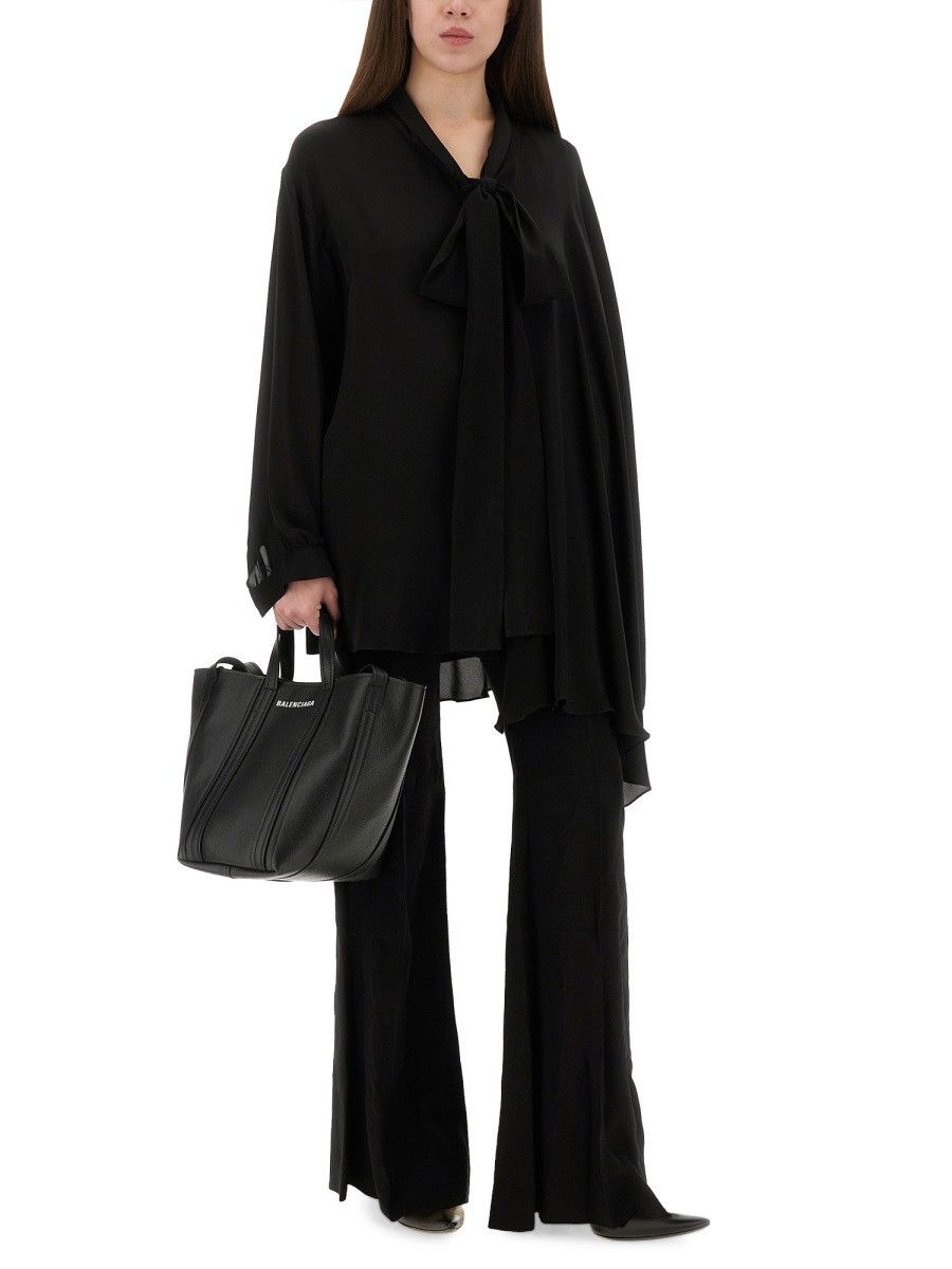 Balenciaga BALENCIAGA BLOUSE WITH SCARF - BLACK (FR 34) Size XS / US 0-2 / IT 36-38 - 2 Thumbnail