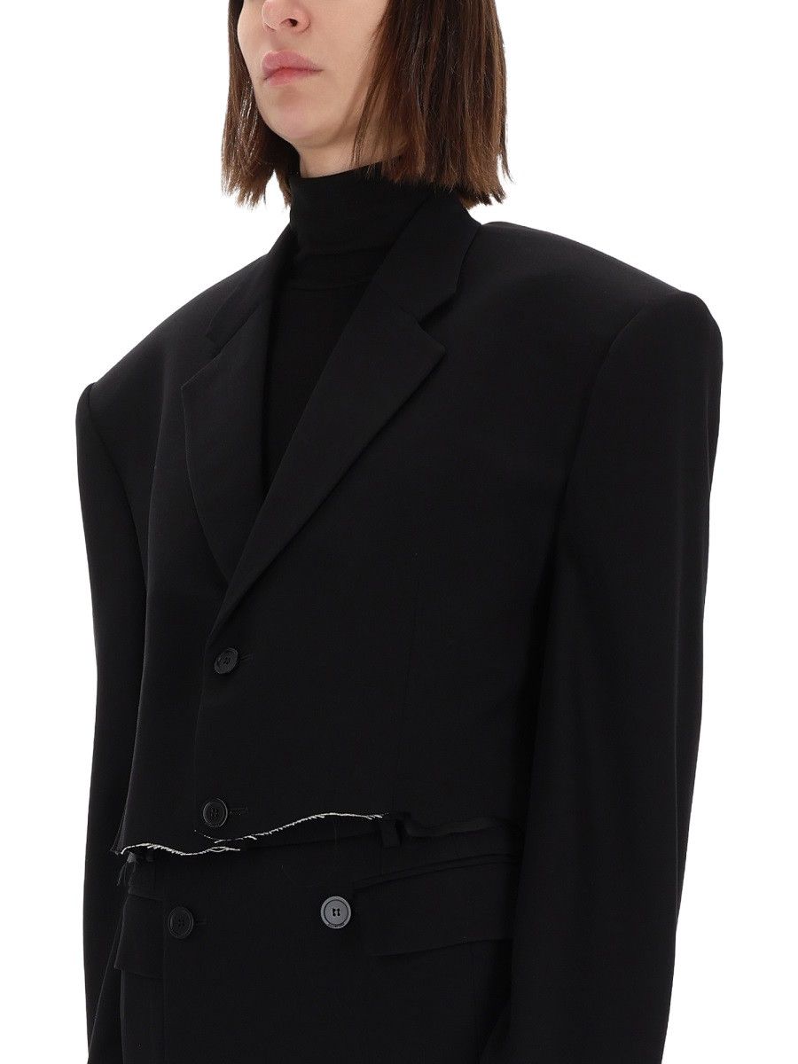 Balenciaga BALENCIAGA SINGLE BREASTED CUT OFF JACKET - BLACK (FR 36) Size XS / US 0-2 / IT 36-38 - 4 Thumbnail