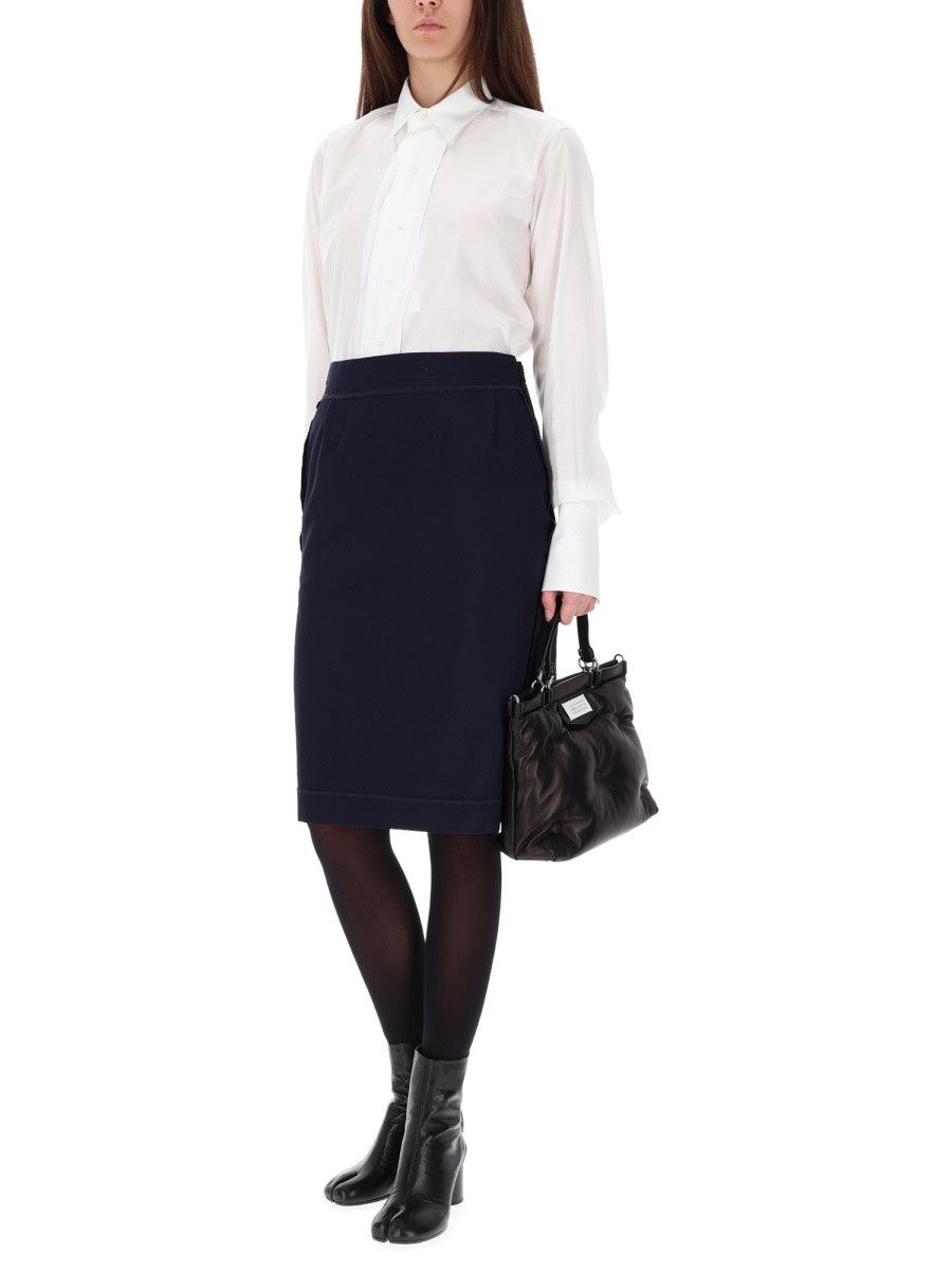 Maison Margiela MAISON MARGIELA MIDI SKIRT WITH ZIPPER DETAIL - BLUE (IT 42) Size 42" / US 20 - 2 Thumbnail