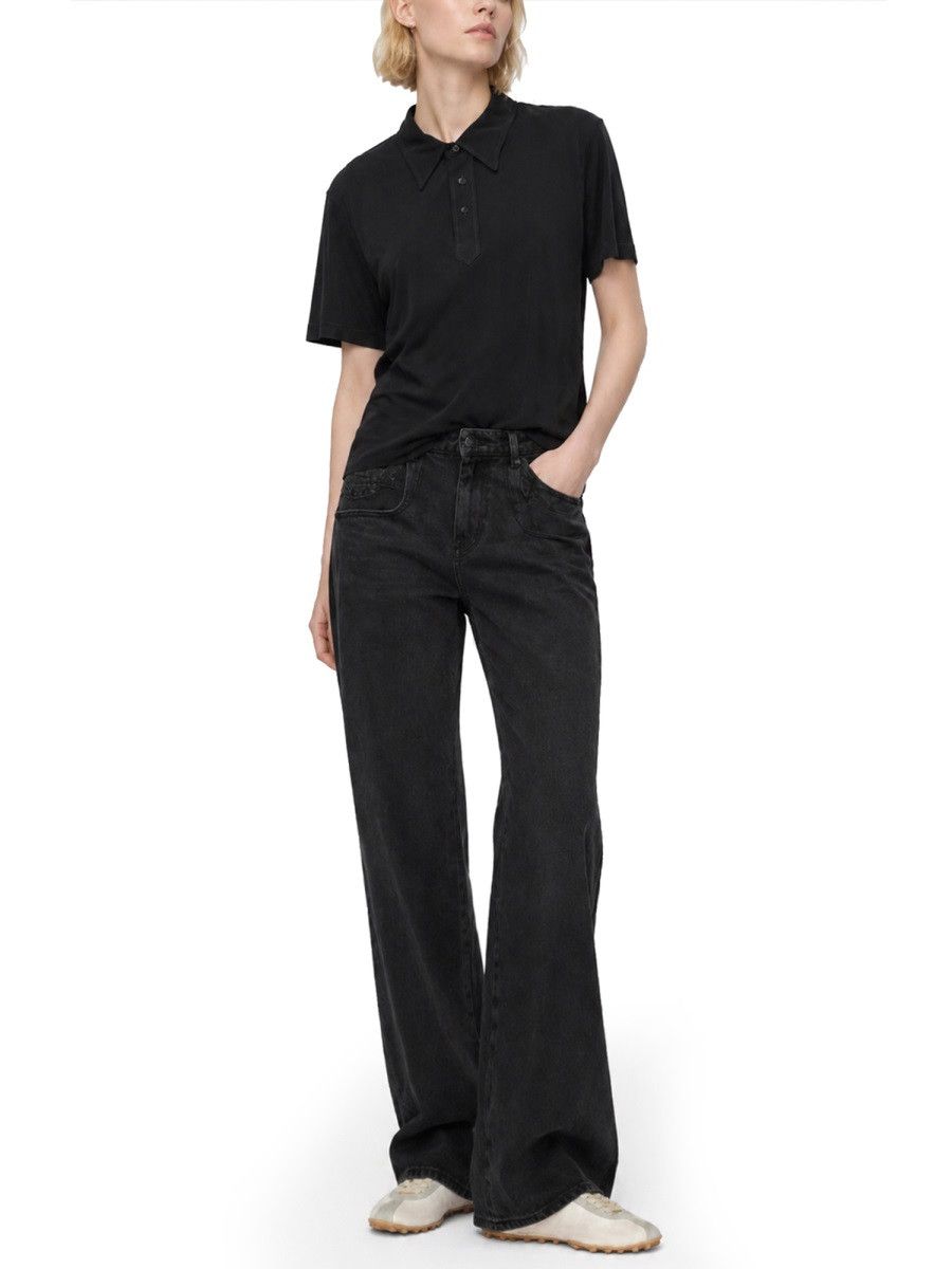 Maison Margiela MAISON MARGIELA POLO IN CUPRO - BLACK Size M / US 6-8 / IT 42-44 - 2 Thumbnail