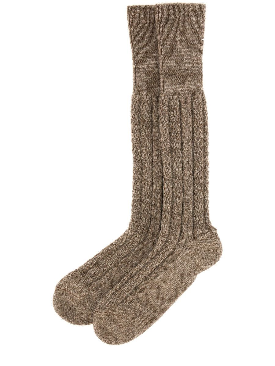 Maison Margiela MAISON MARGIELA LONG SOCKS - BROWN Size ONE SIZE - 2 Thumbnail